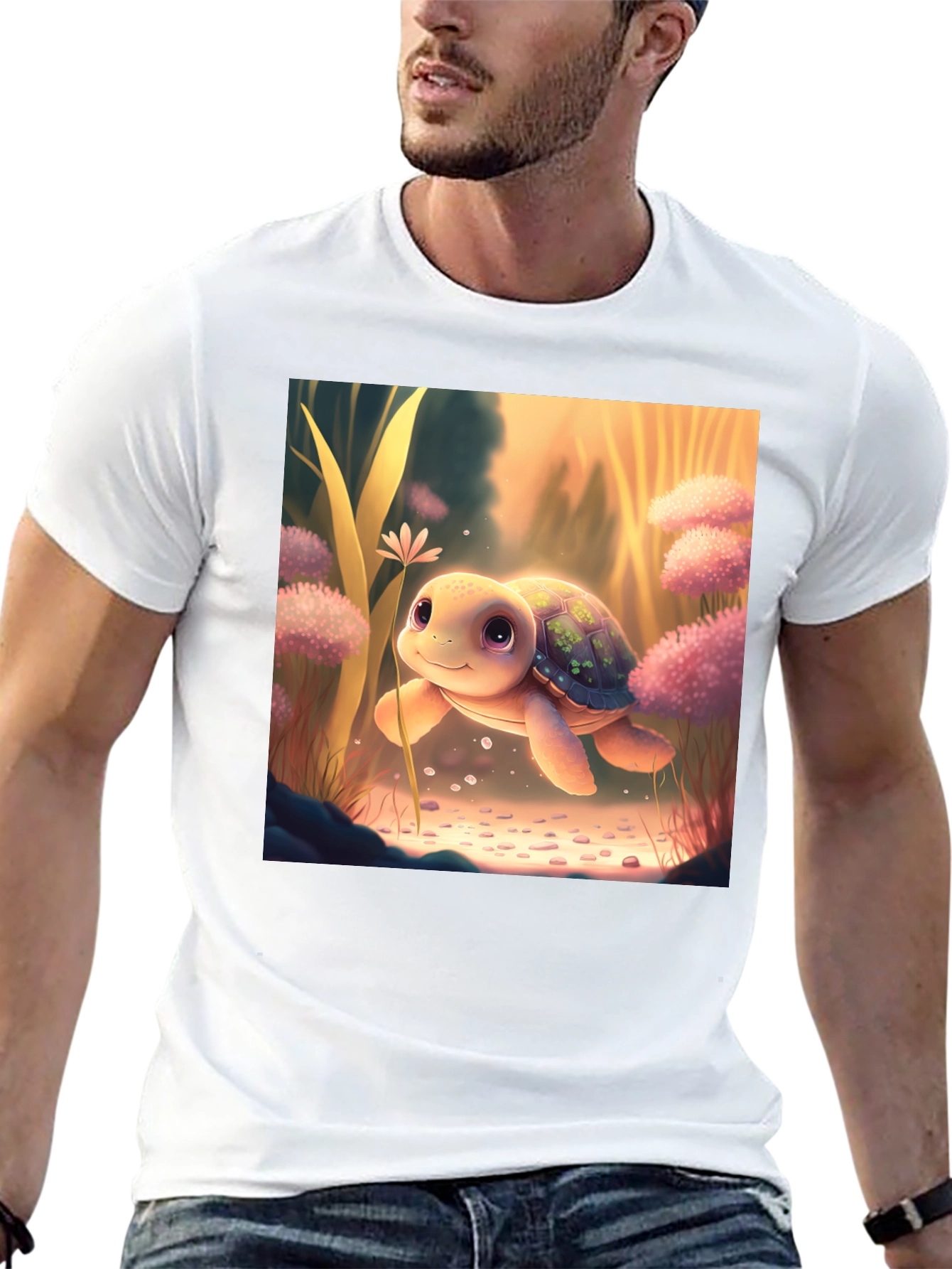 Cute Turtle Graphic T-Shirt