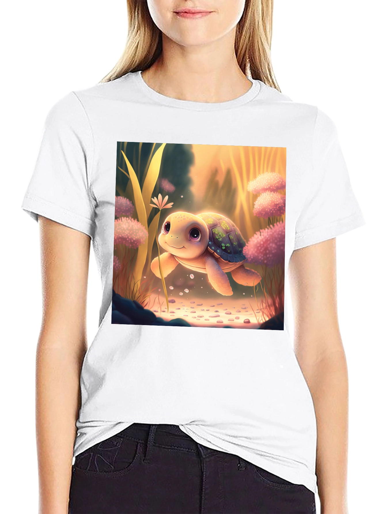 Cute Turtle Graphic T-Shirt