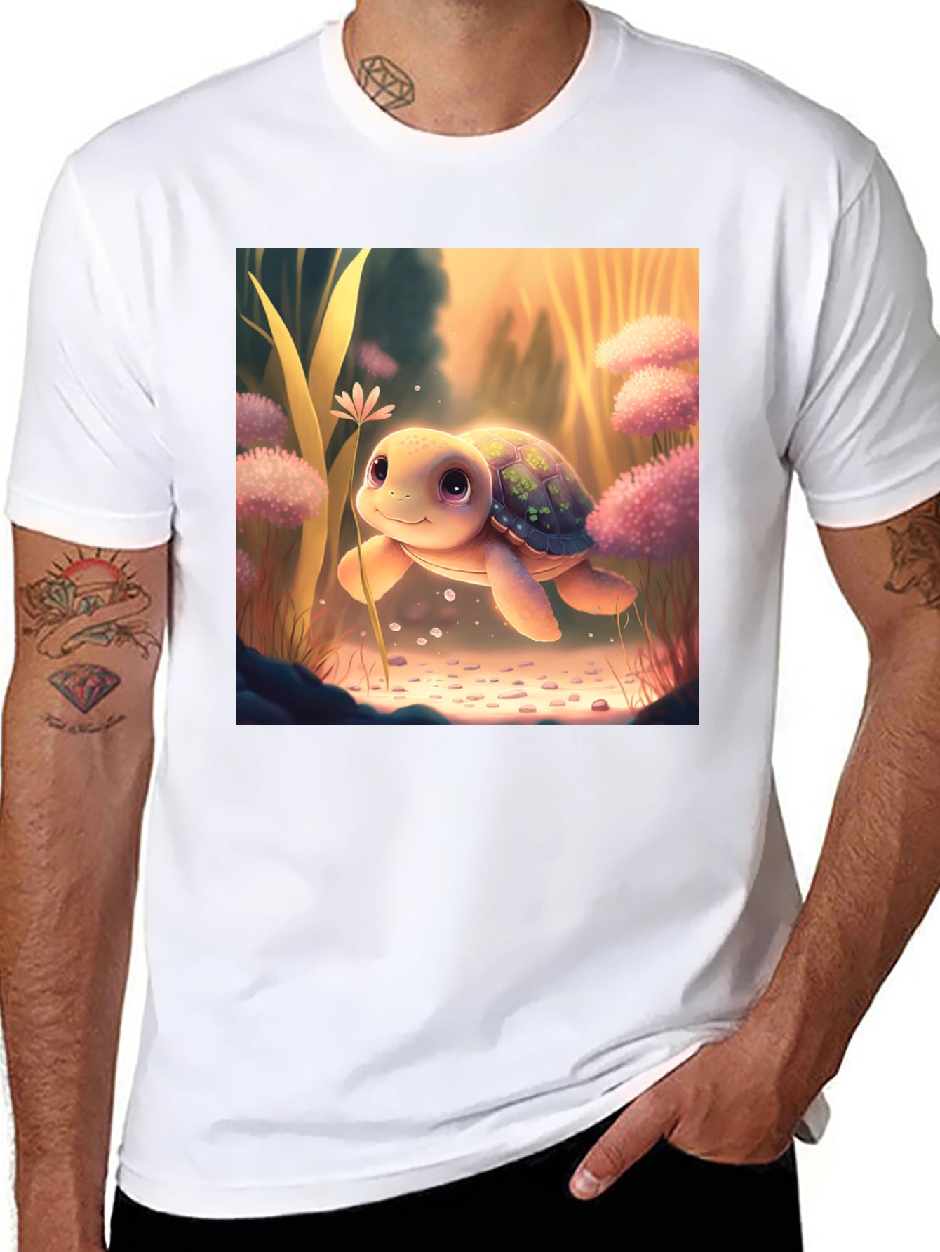 Cute Turtle Graphic T-Shirt
