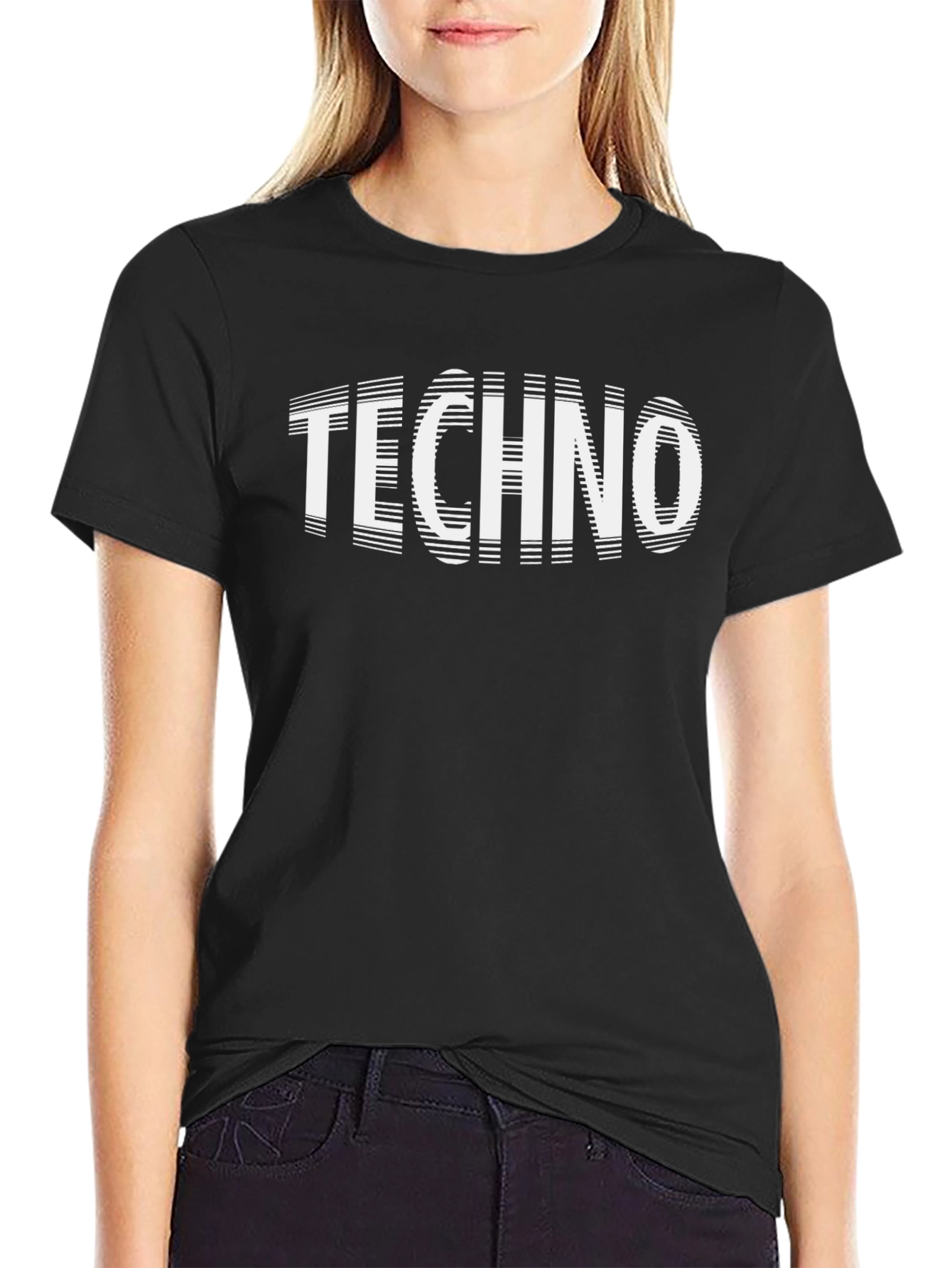 Techno Music Graphic Tee - Black Cotton T-Shirt