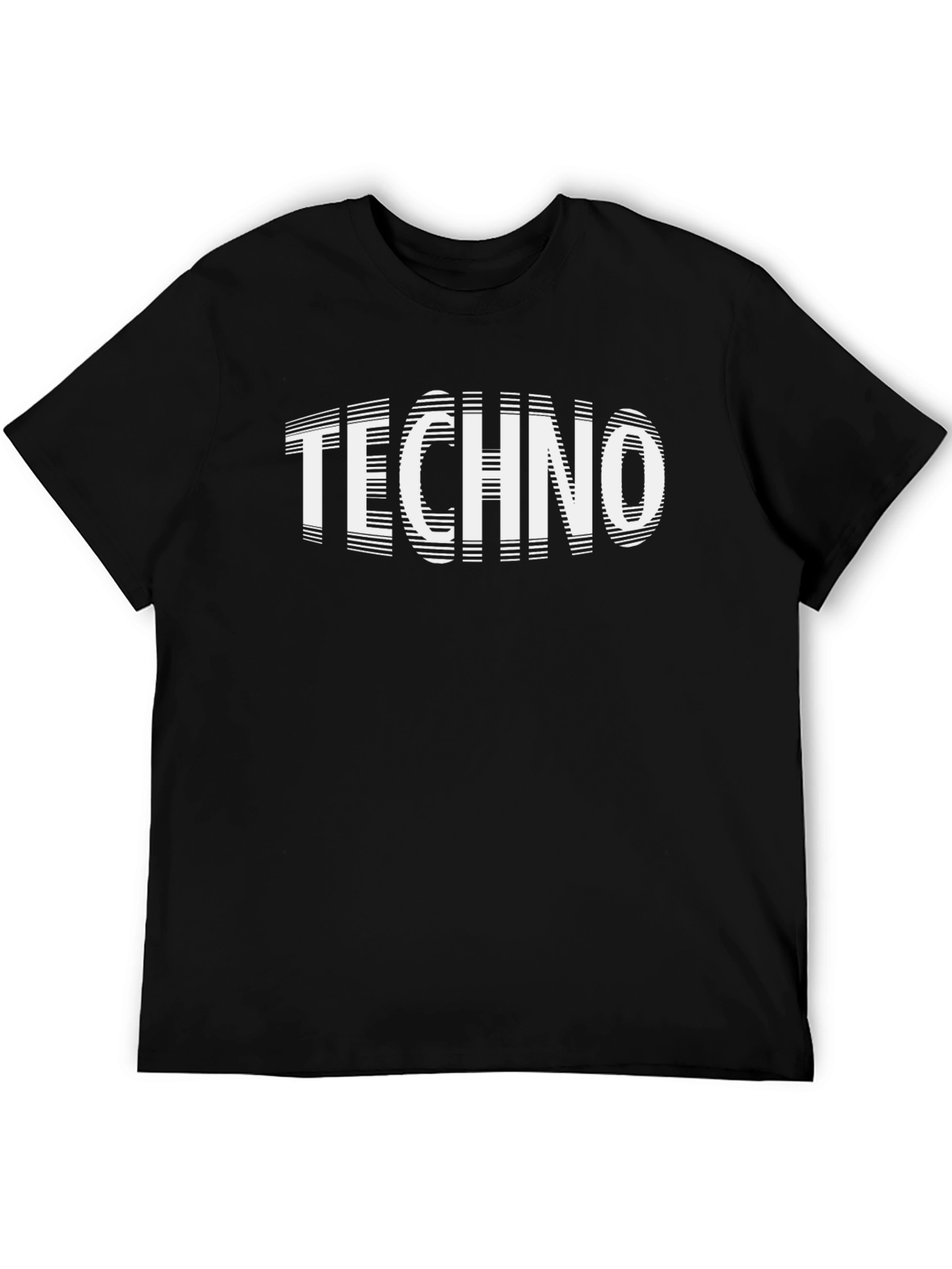 Techno Music Graphic Tee - Black Cotton T-Shirt