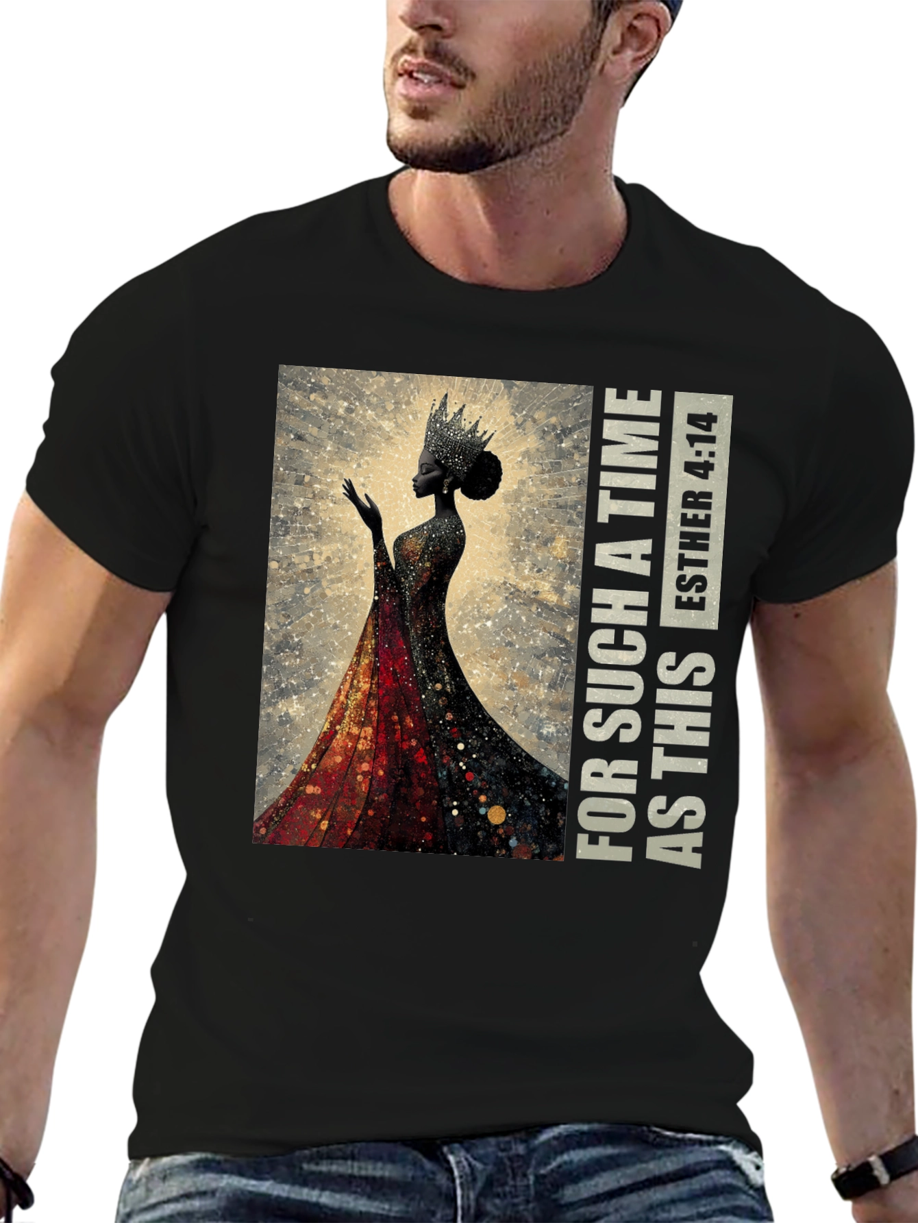 Esther 4:14 Black Queen Graphic T-Shirt