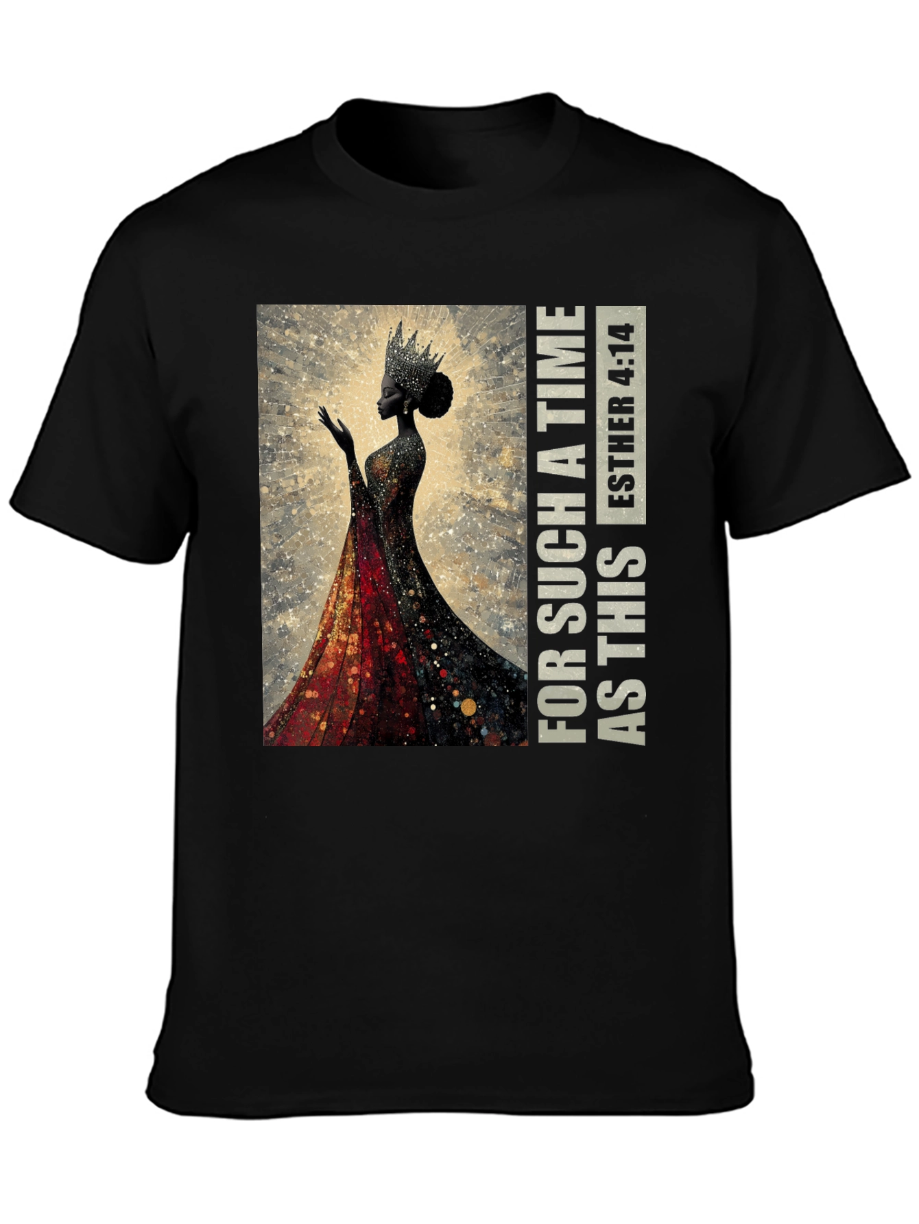 Esther 4:14 Black Queen Graphic T-Shirt