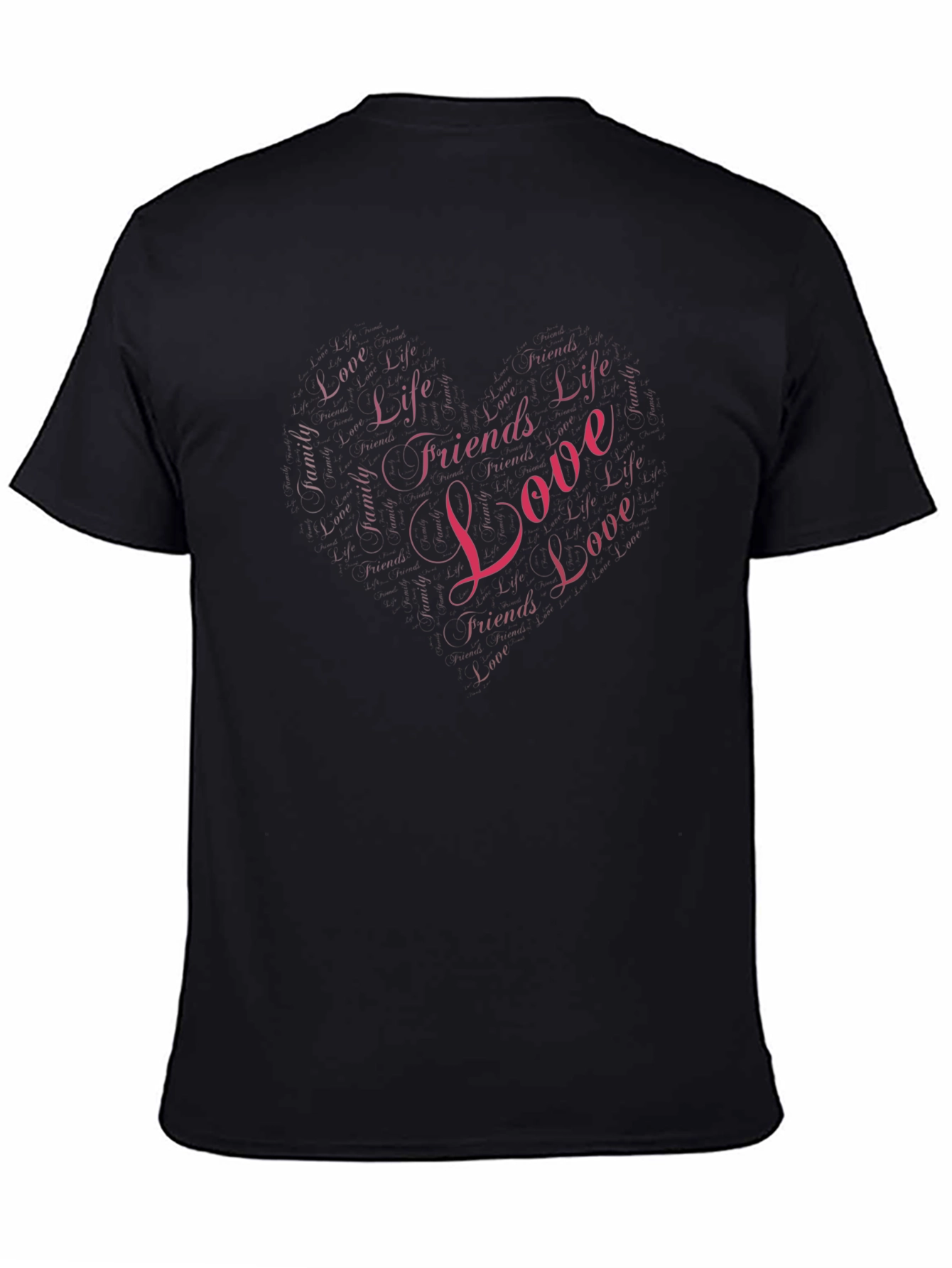 Love Life Friends Heart Graphic T-Shirt