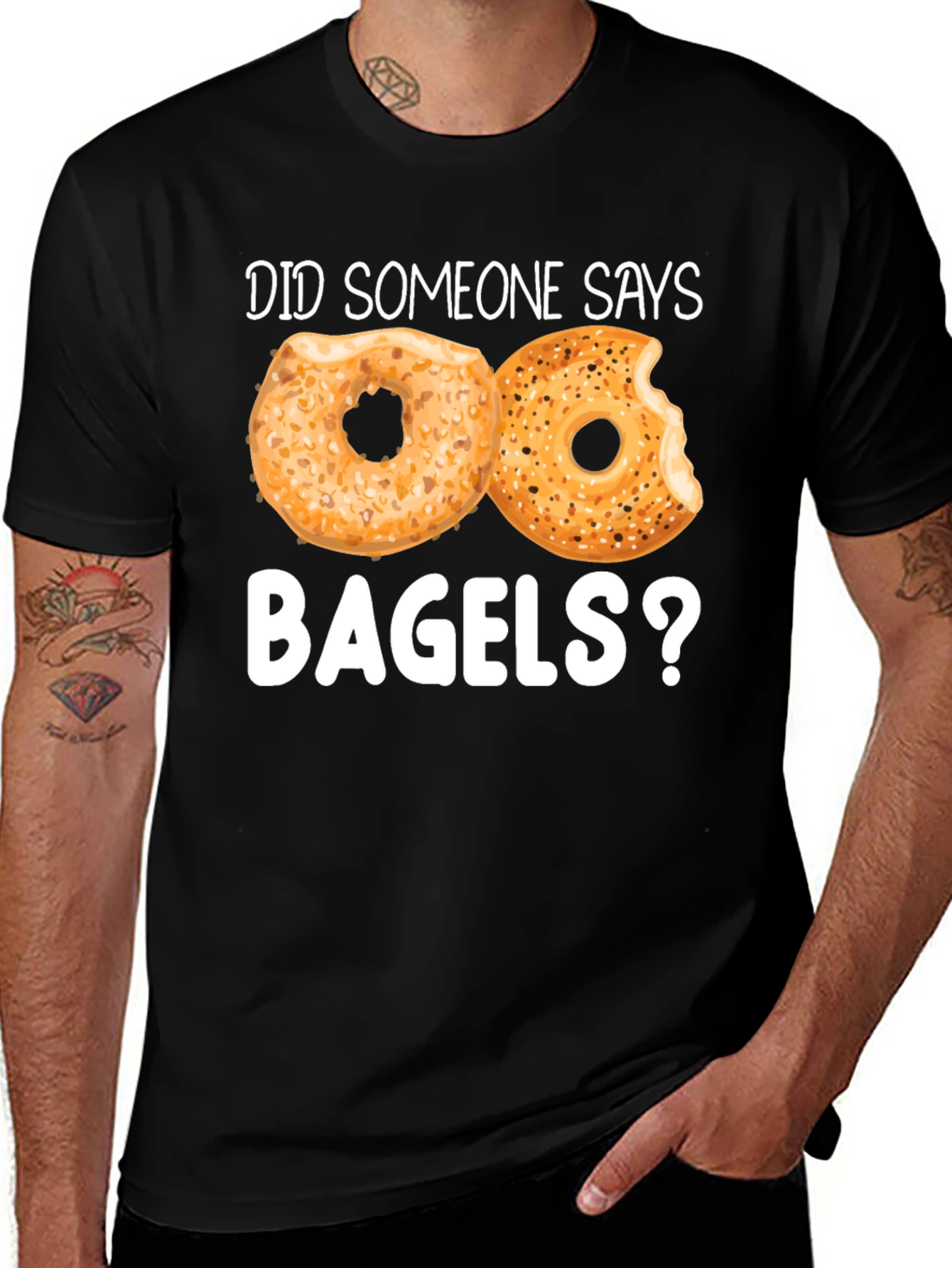 Did Someone Say Bagels? Funny Graphic Tee