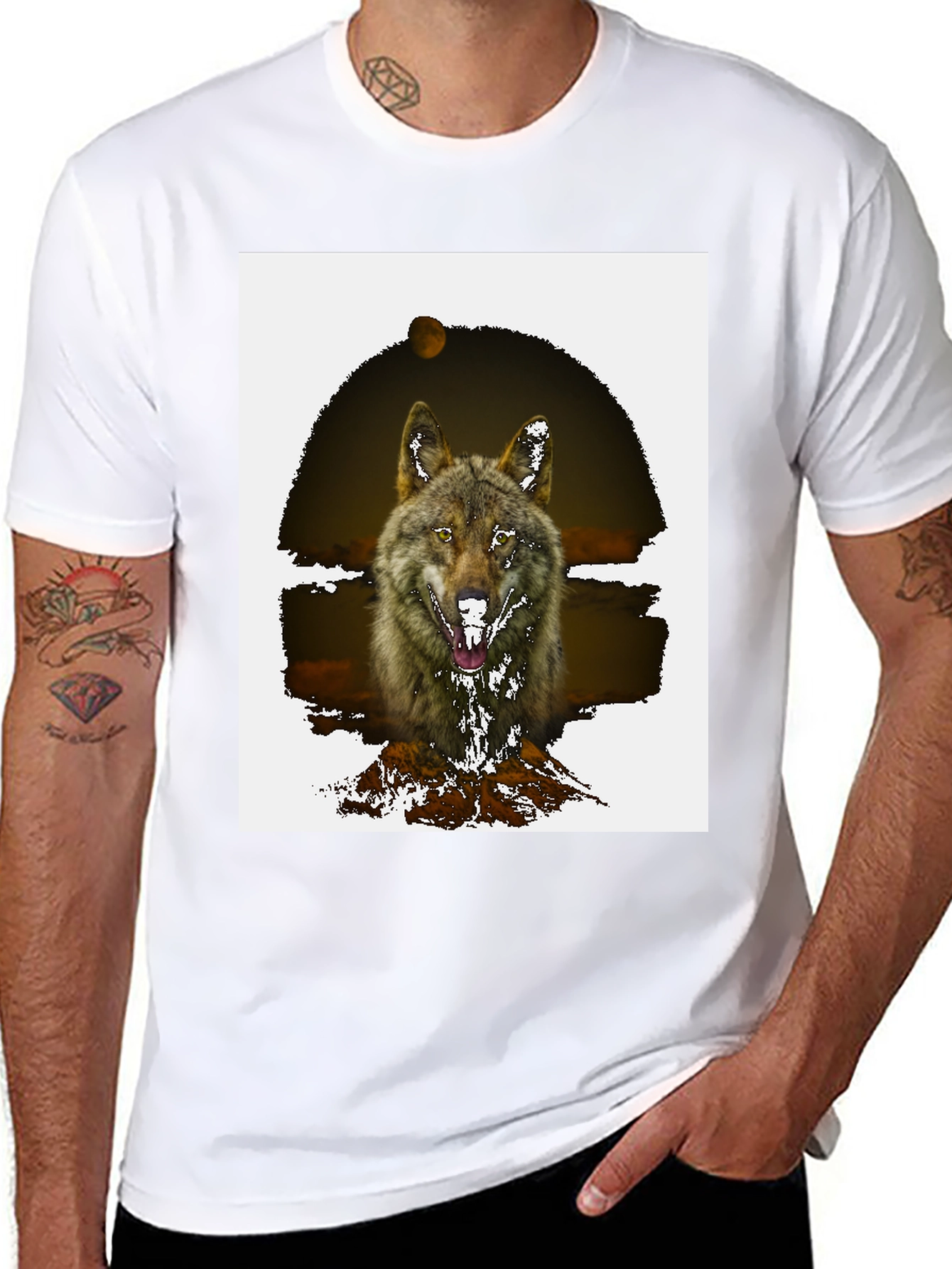 Wolf Graphic Tee - Mens Black T-Shirt