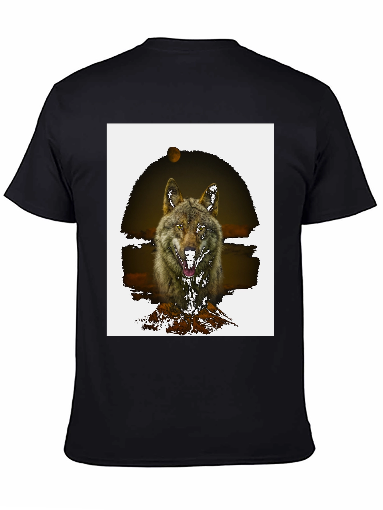 Wolf Graphic Tee - Mens Black T-Shirt