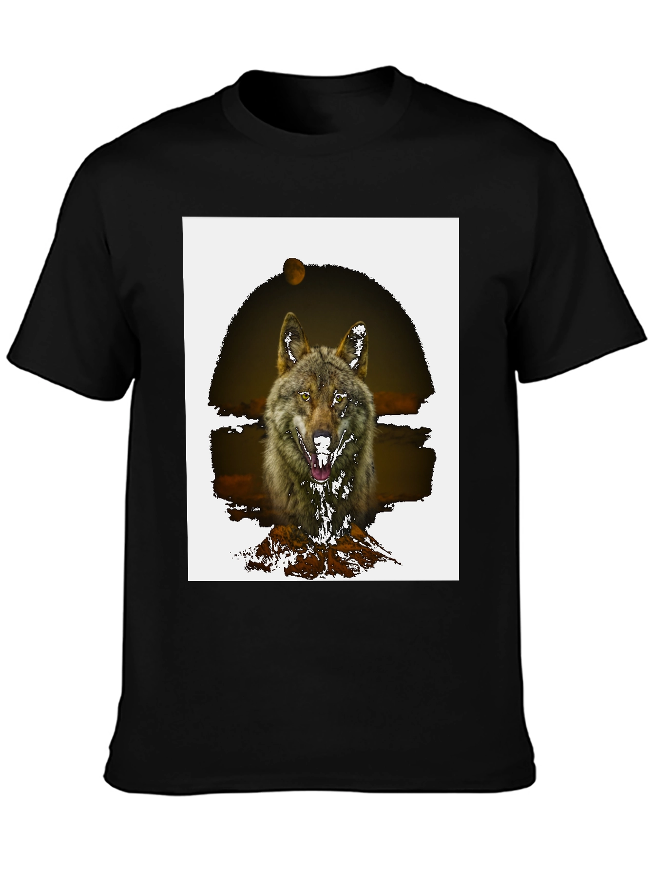 Wolf Graphic Tee - Mens Black T-Shirt