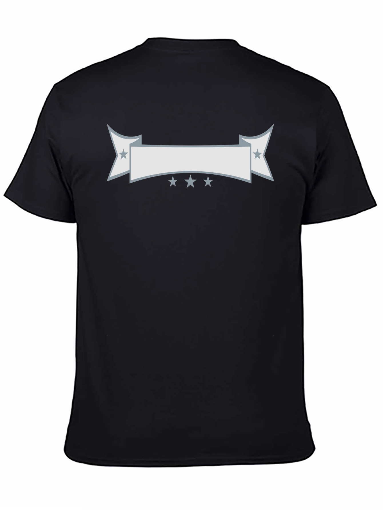 Blank Banner Graphic Mens Black T-Shirt