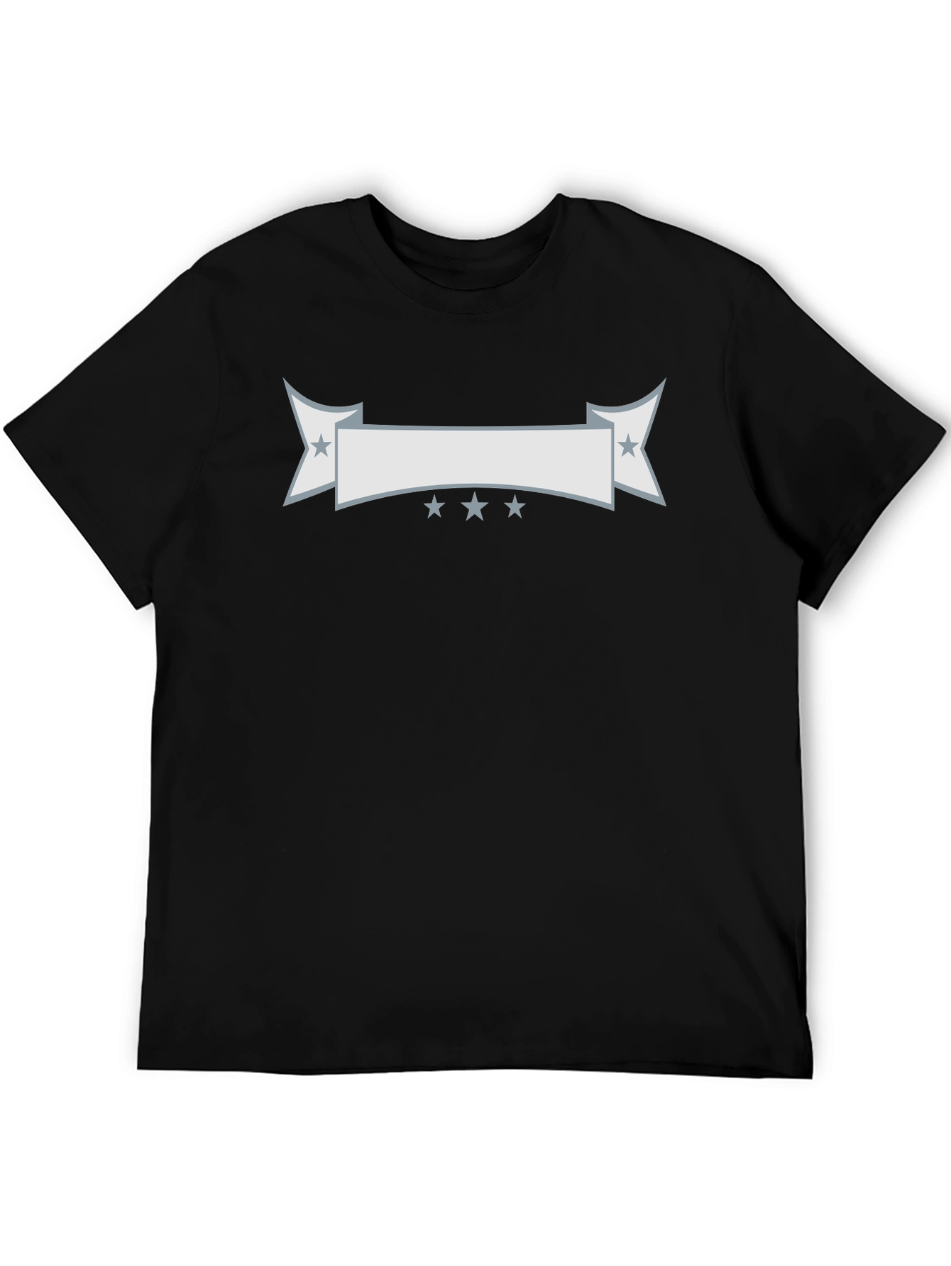 Blank Banner Graphic Mens Black T-Shirt