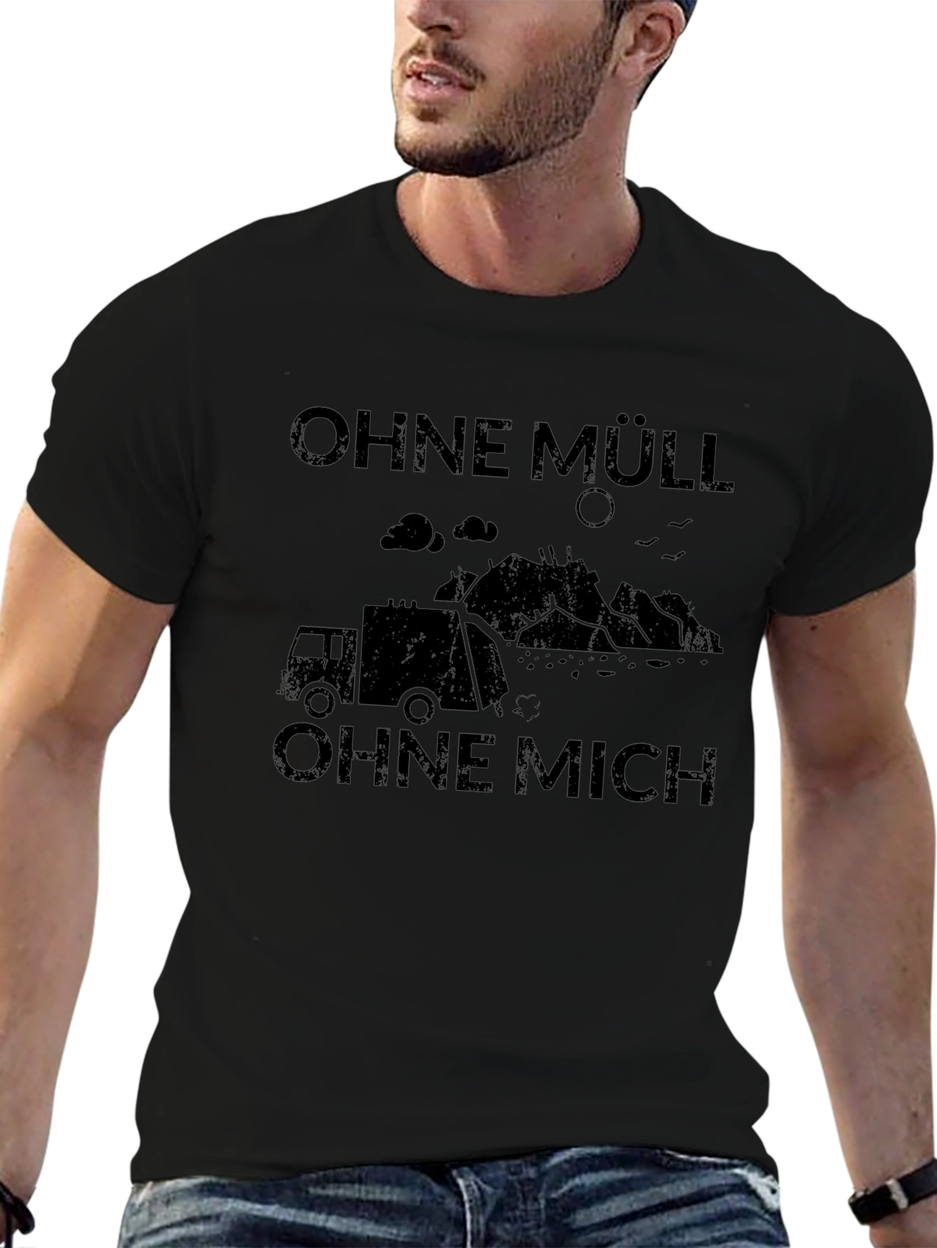 Black Ohne Müll Ohne Mich Graphic Tee