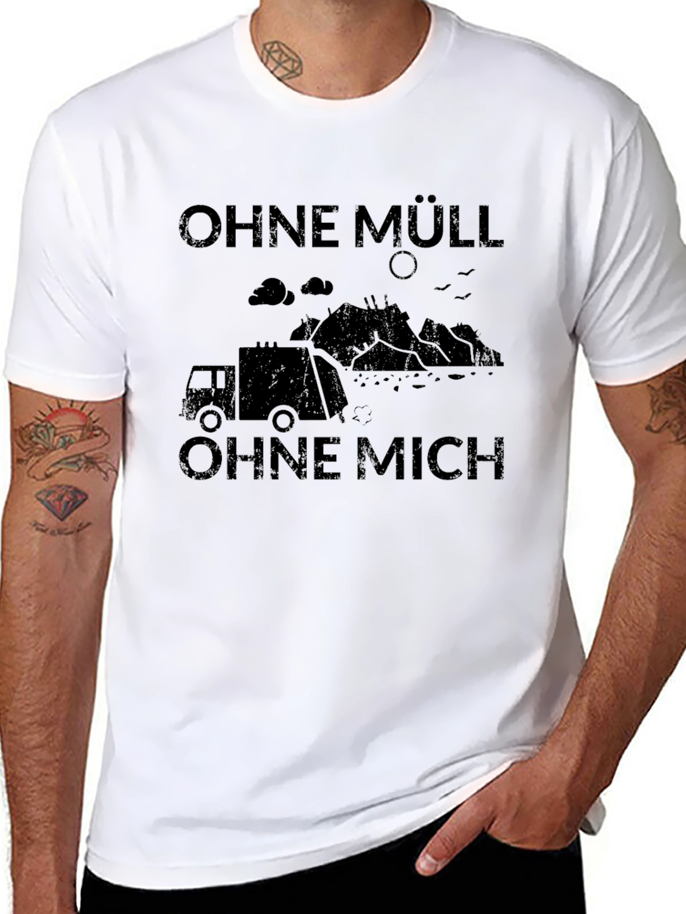 Black Ohne Müll Ohne Mich Graphic Tee