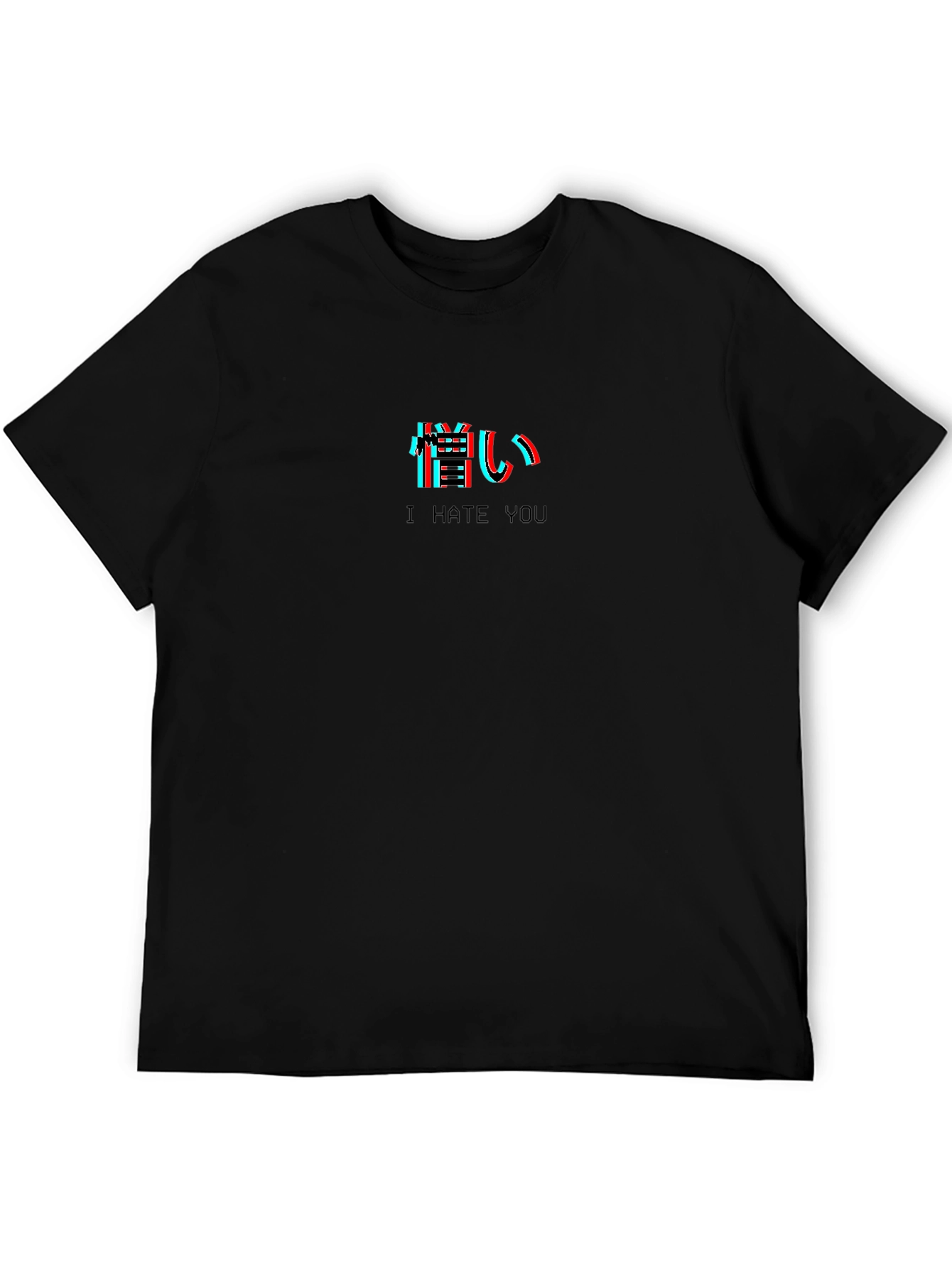 I Hate You Kanji Glitch Black Tee