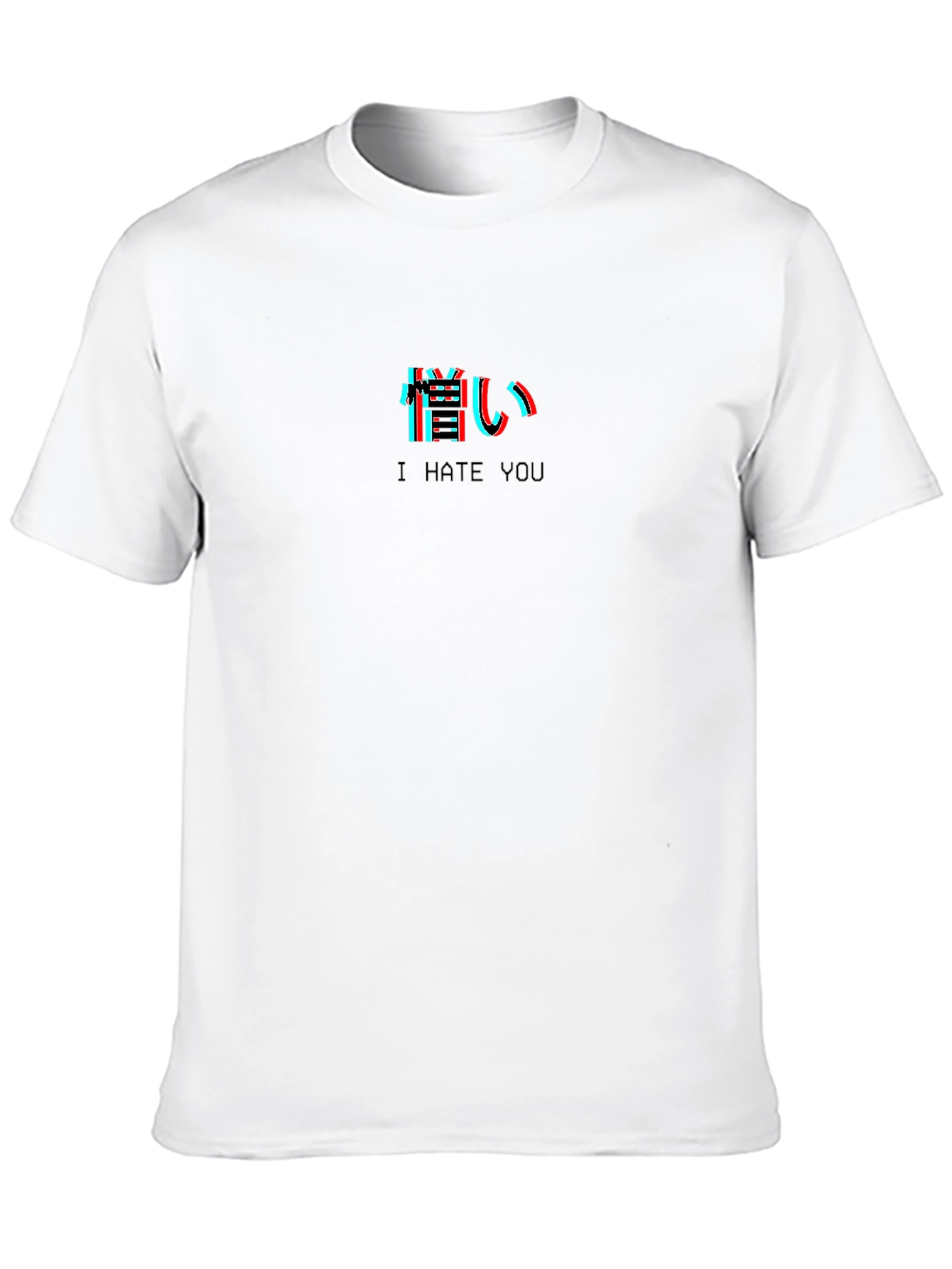 I Hate You Kanji Glitch Black Tee