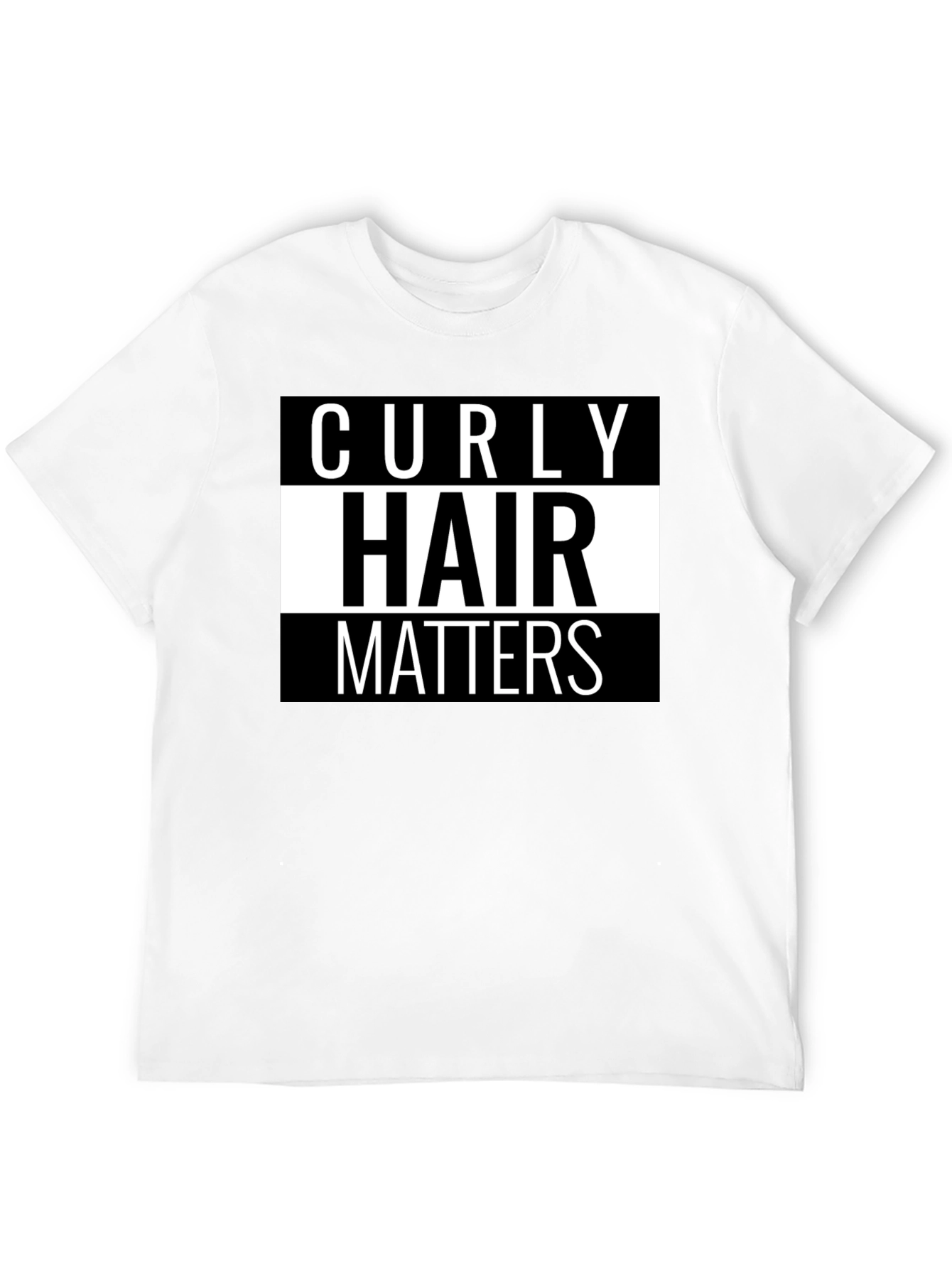 Curly Hair Matters Graphic Tee - Black Cotton T-Shirt