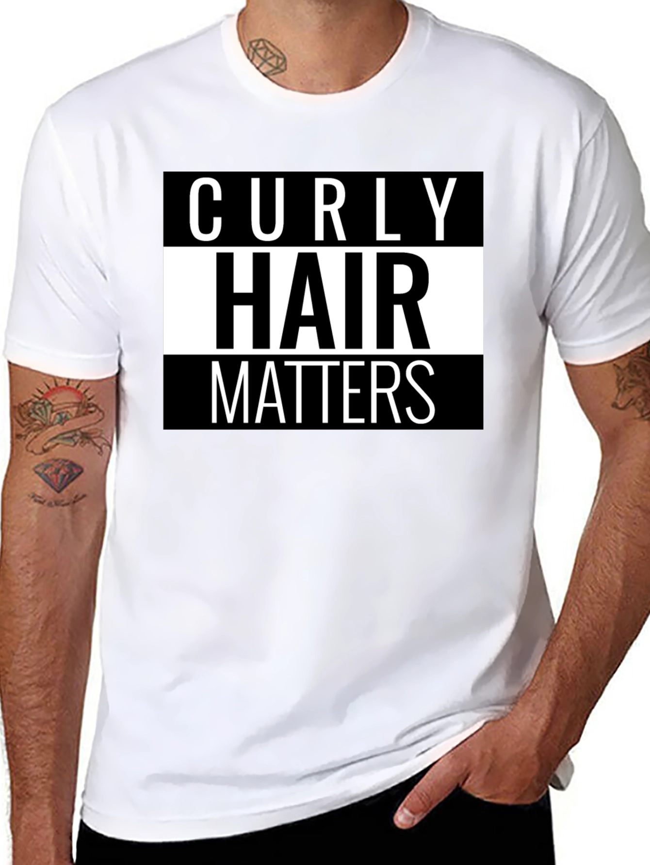 Curly Hair Matters Graphic Tee - Black Cotton T-Shirt