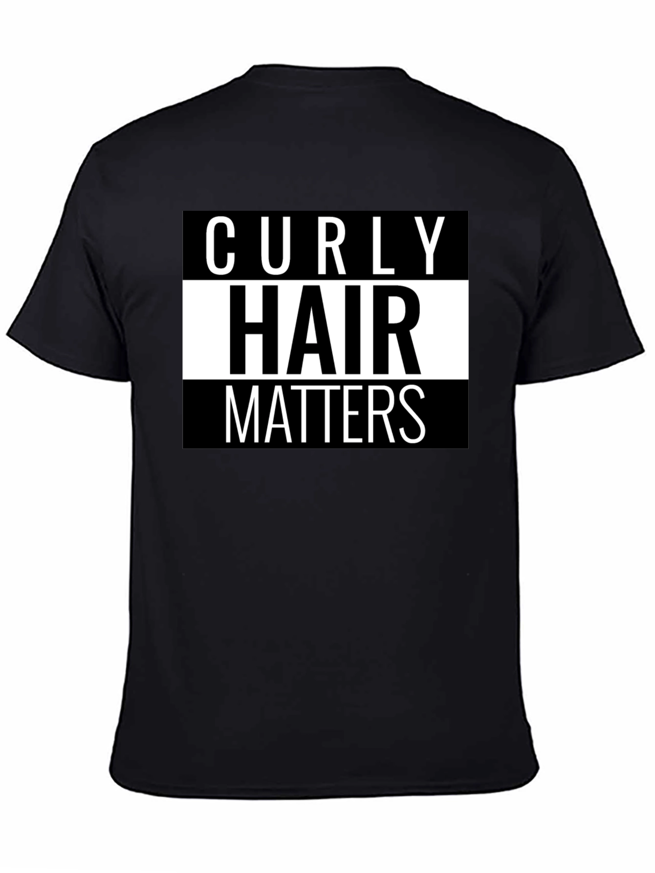 Curly Hair Matters Graphic Tee - Black Cotton T-Shirt