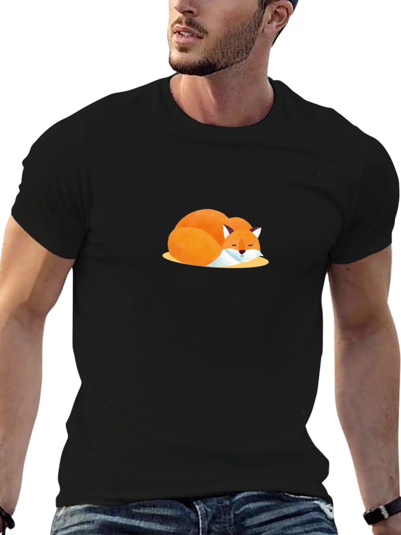 Sleeping Fox Graphic Tee - Soft Cotton Comfort
