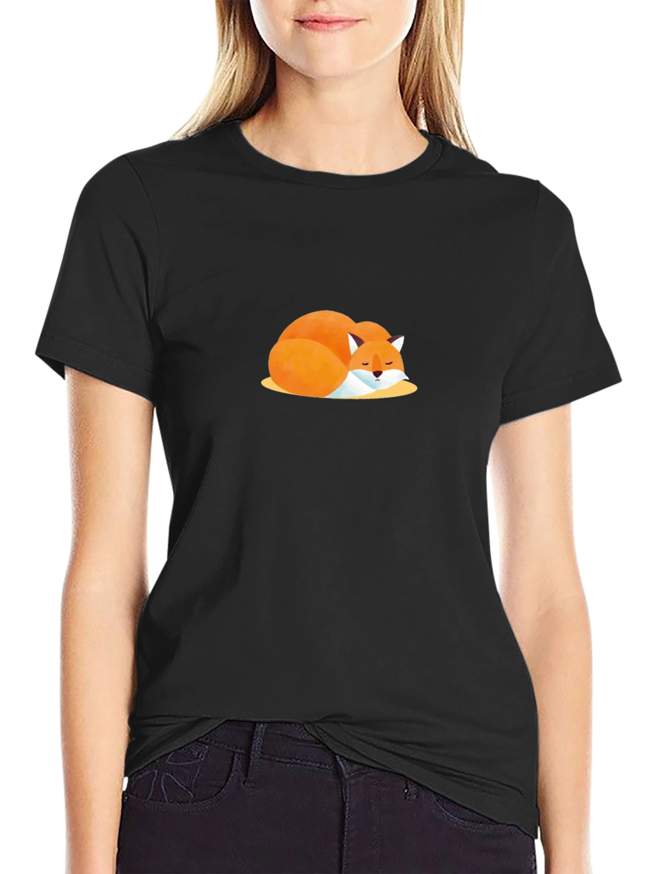 Sleeping Fox Graphic Tee - Soft Cotton Comfort