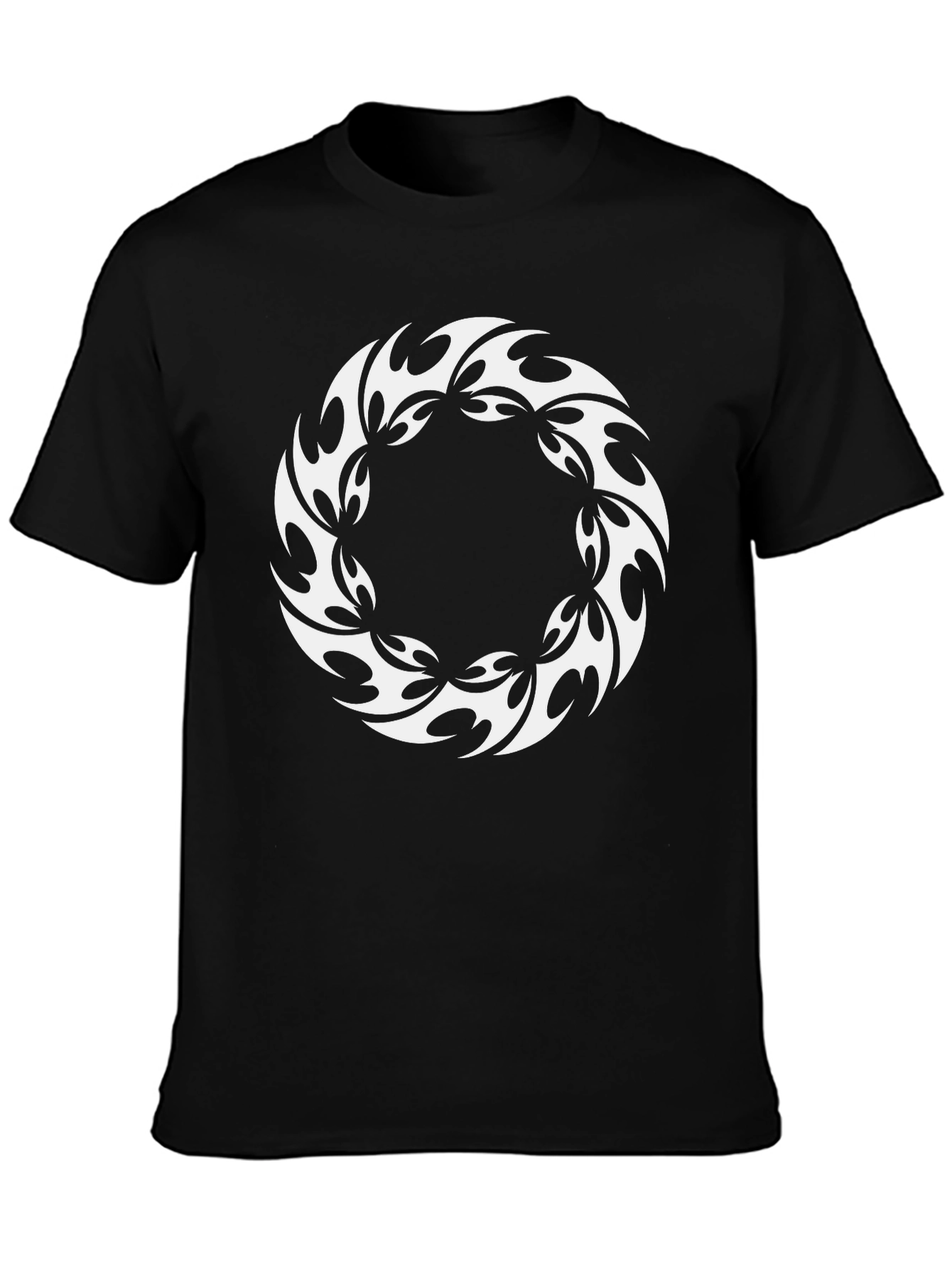 Tribal Circle Graphic Black T-Shirt
