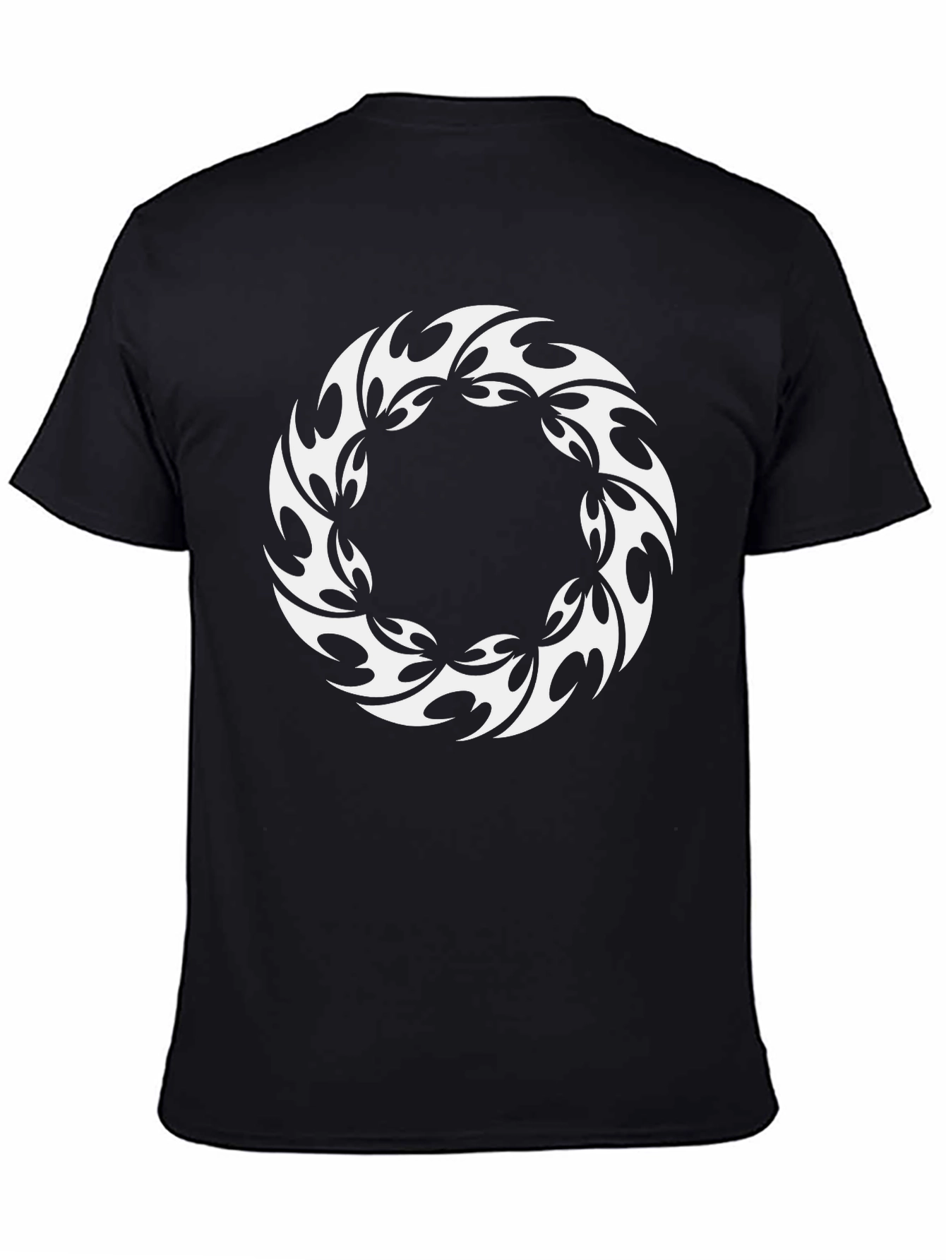 Tribal Circle Graphic Black T-Shirt