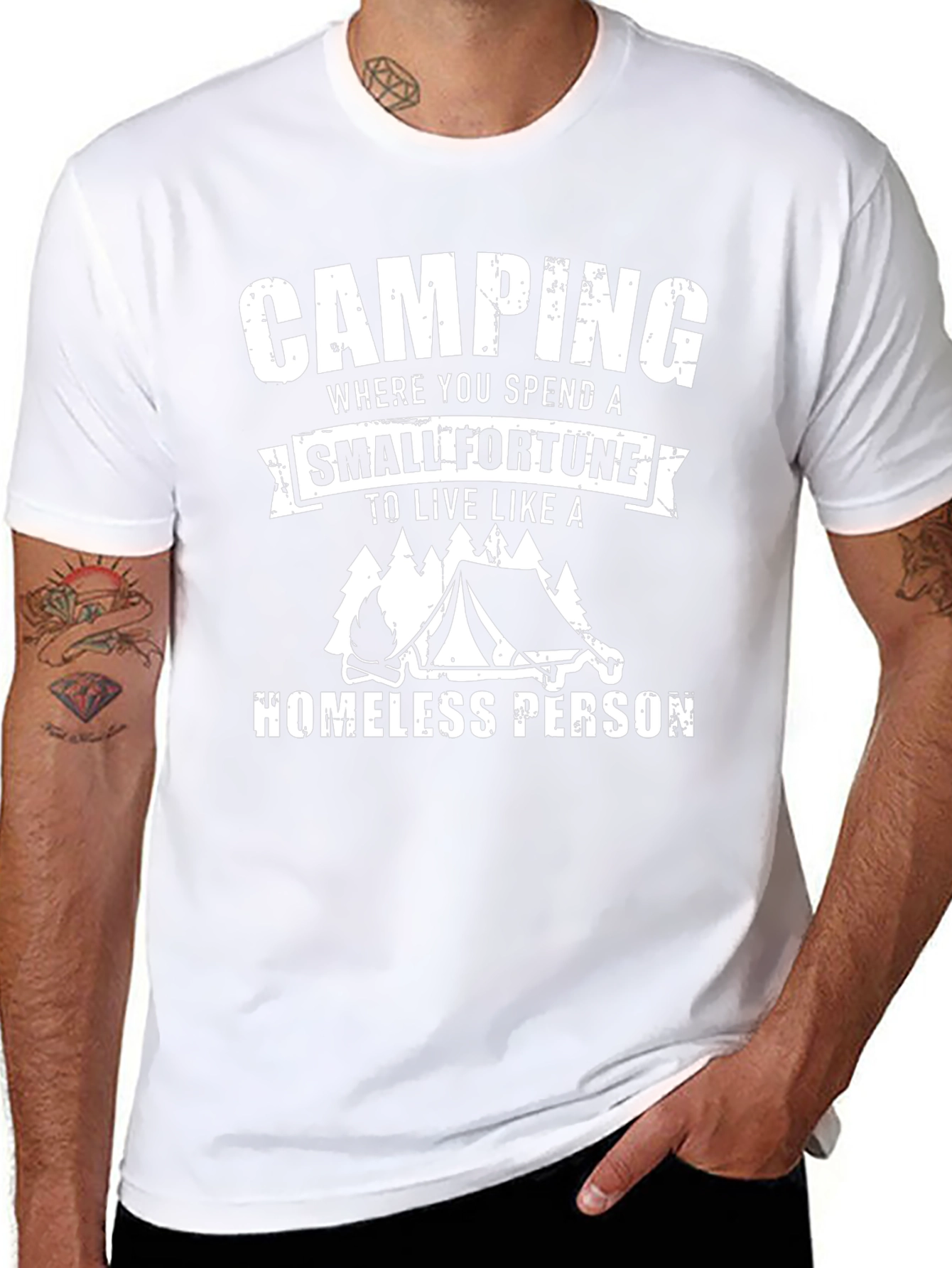 Camping Homeless Person Graphic Tee