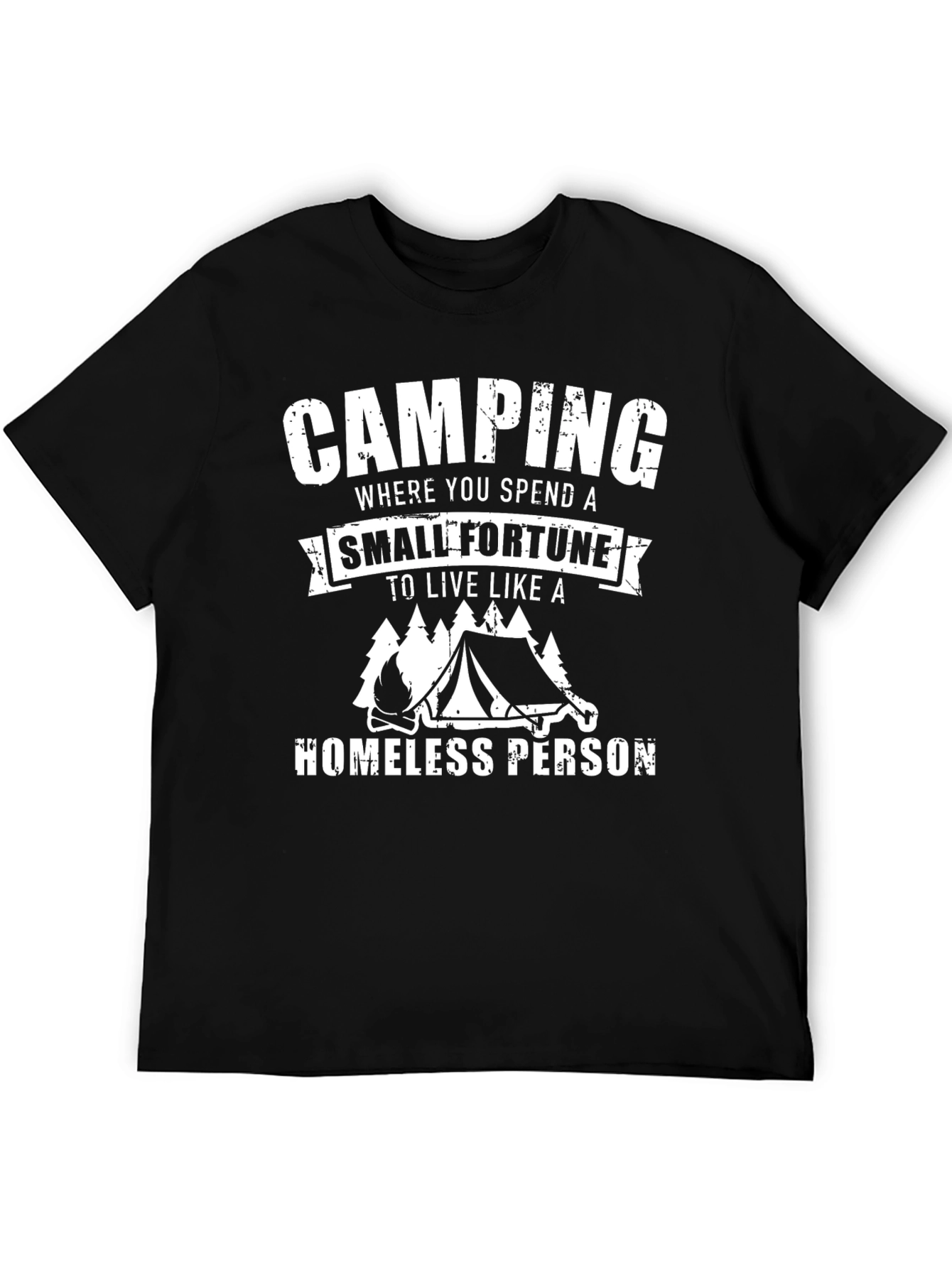 Camping Homeless Person Graphic Tee