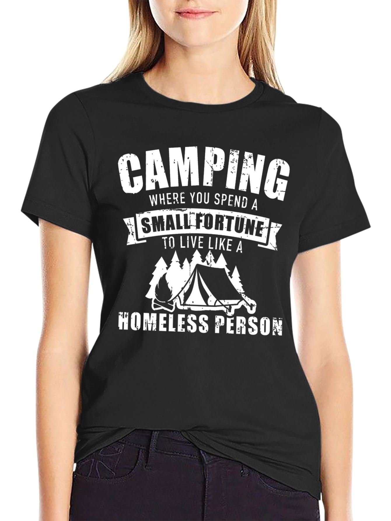 Camping Homeless Person Graphic Tee