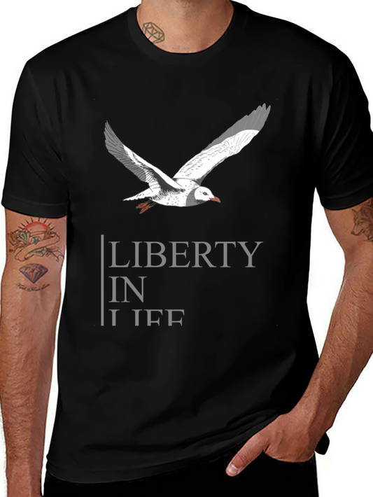 Liberty in Life Graphic Tee - Soft Cotton Bird Print