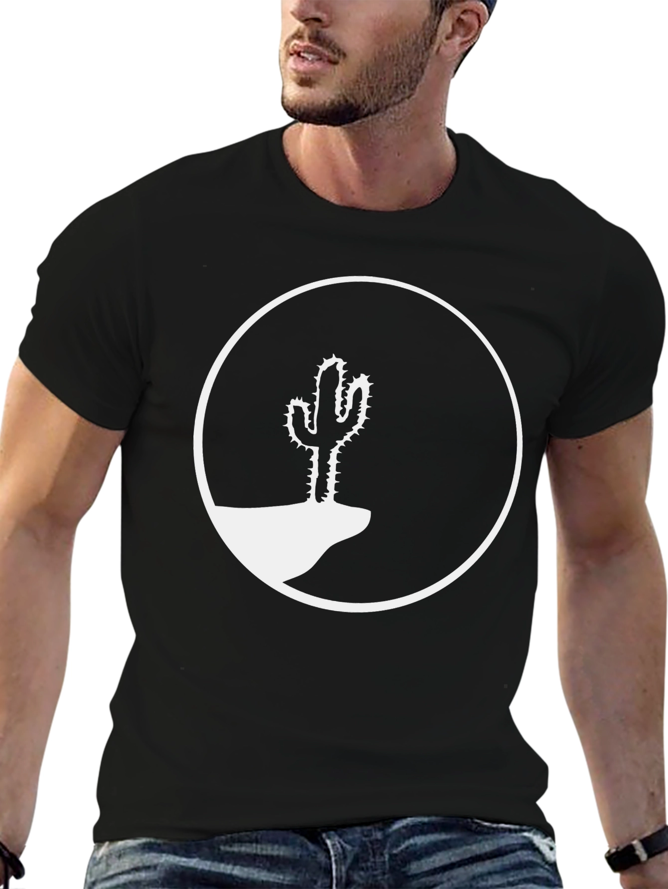 Cactus Silhouette Graphic Tee - Western Style Shirt