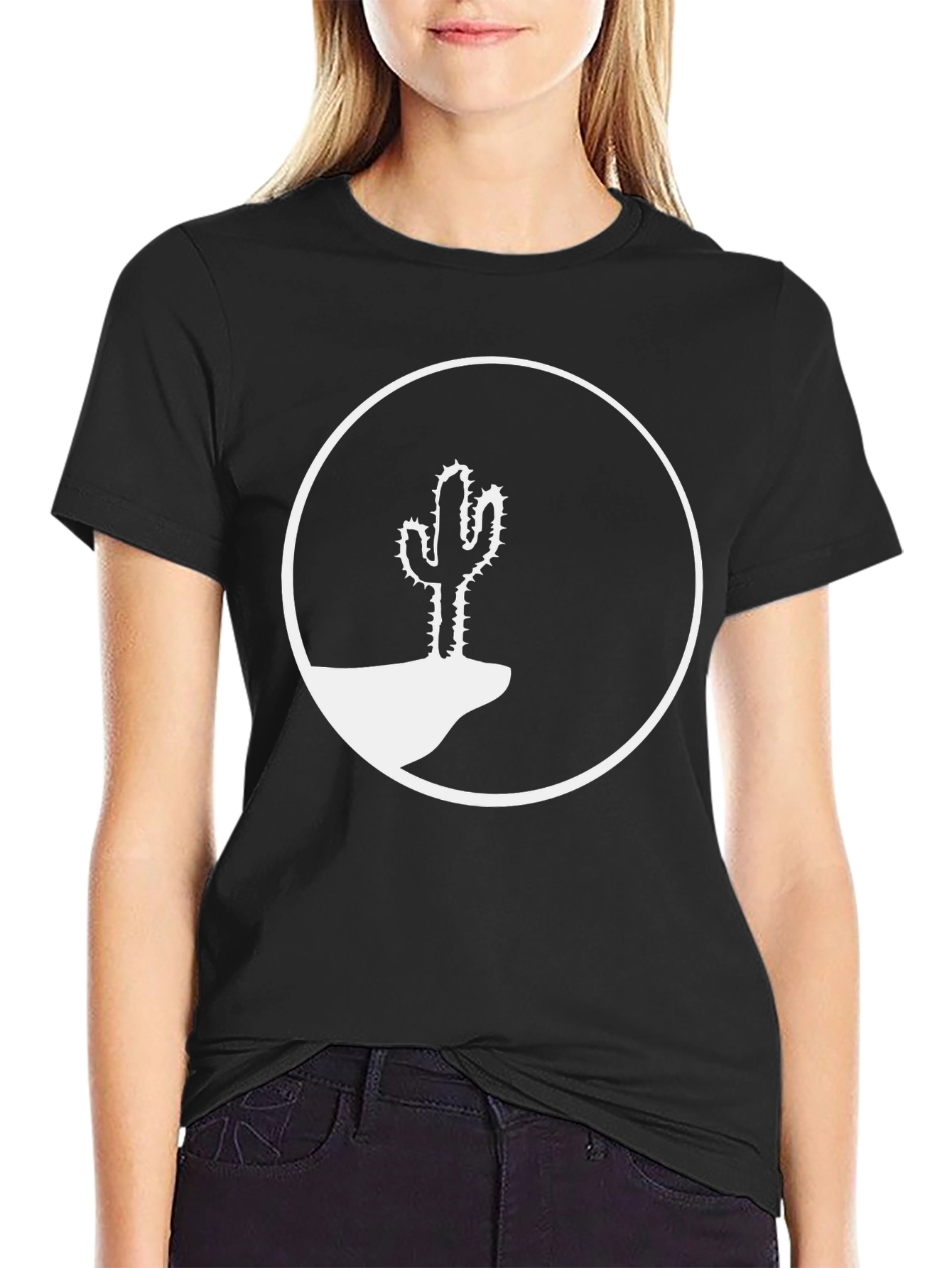Cactus Silhouette Graphic Tee - Western Style Shirt