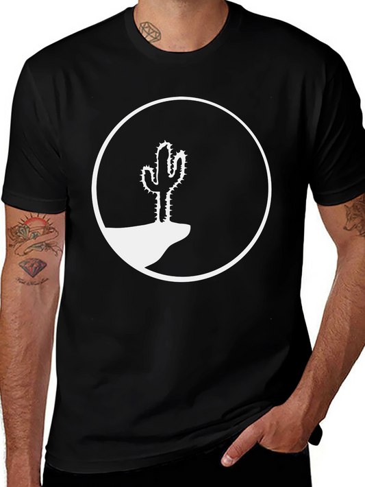 Cactus Silhouette Graphic Tee - Western Style Shirt
