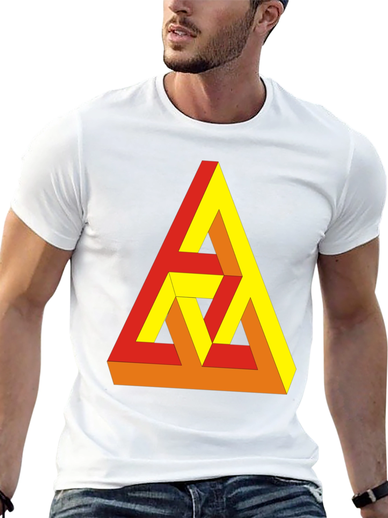 Optical Illusion Triangle Graphic Tee