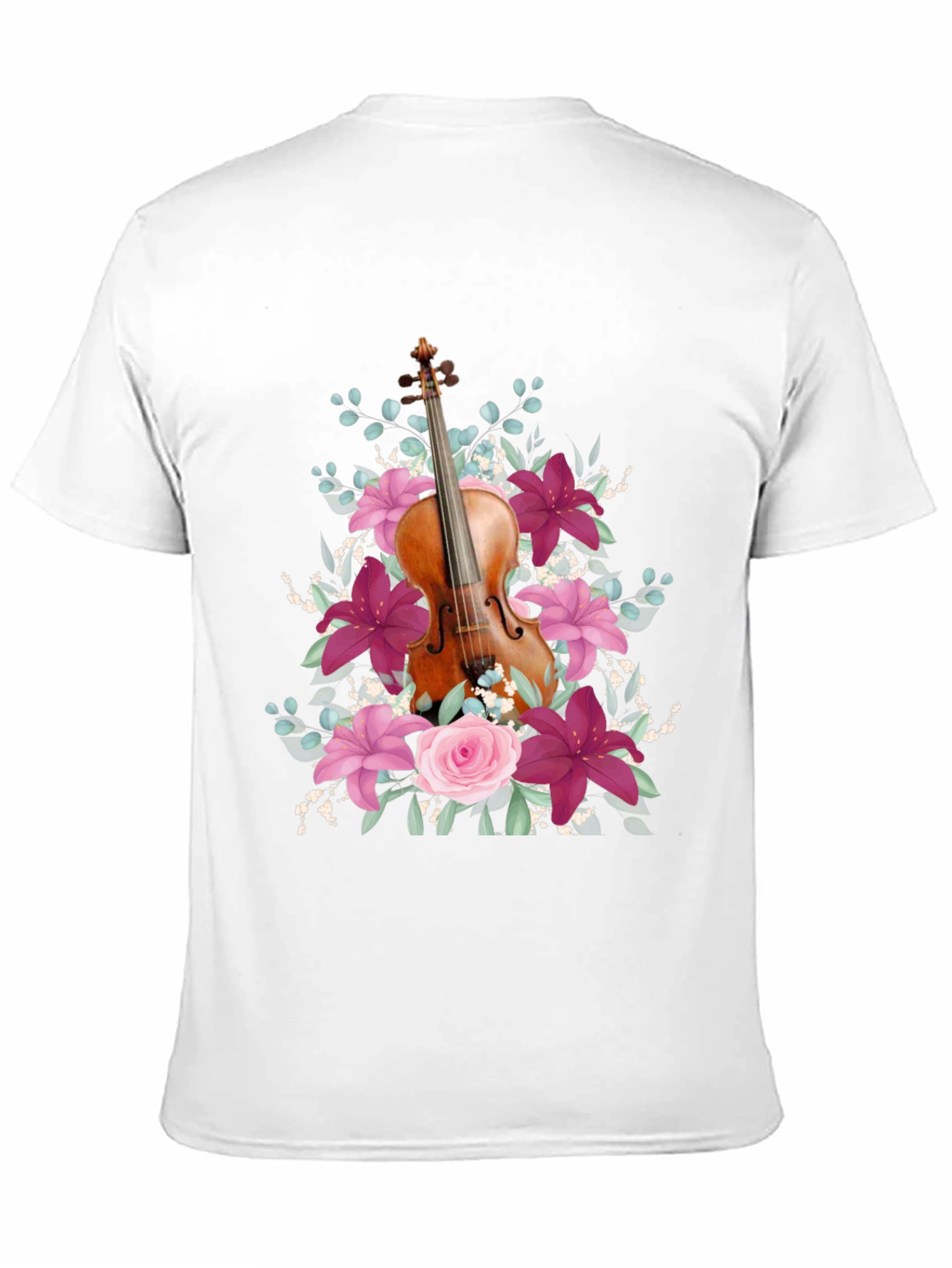 Floral Violin T-Shirt - Music Lover Tee