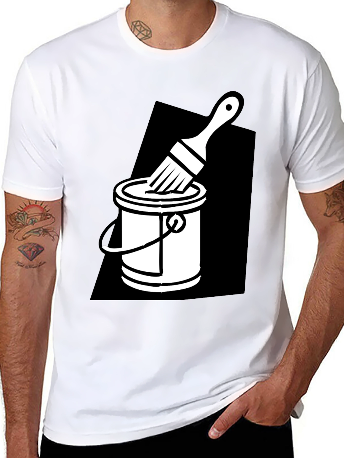 Paint Bucket Brush Graphic T-Shirt