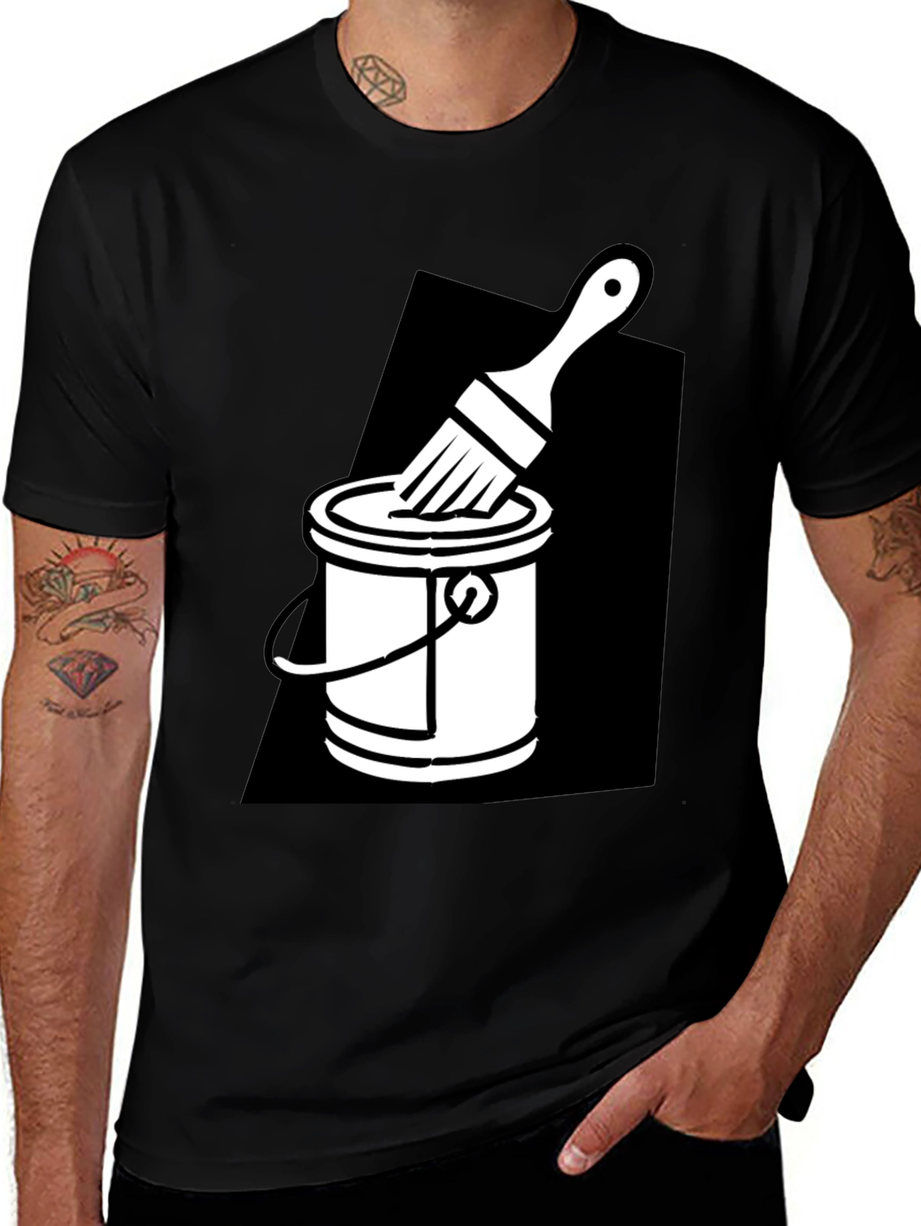 Paint Bucket Brush Graphic T-Shirt