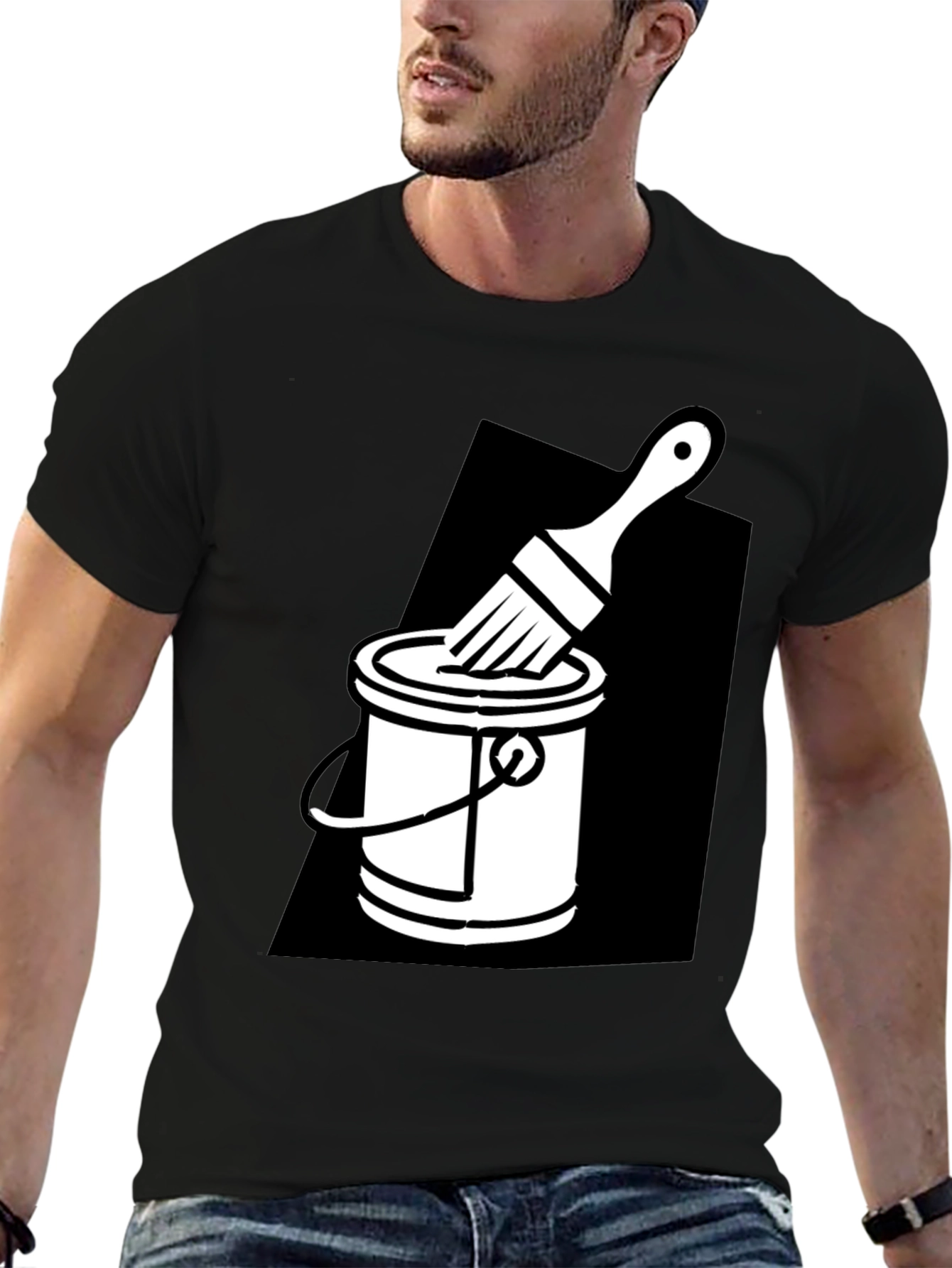 Paint Bucket Brush Graphic T-Shirt
