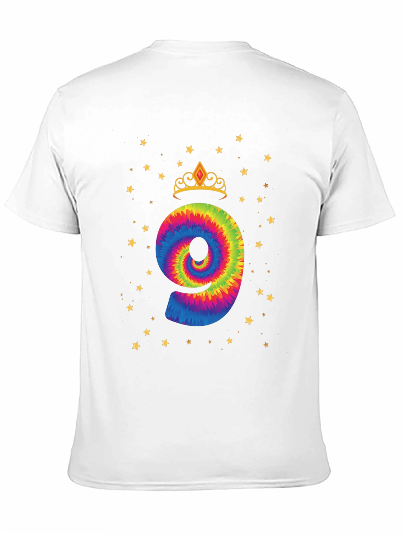 Tie Dye Number 9 Birthday Girl T-Shirt