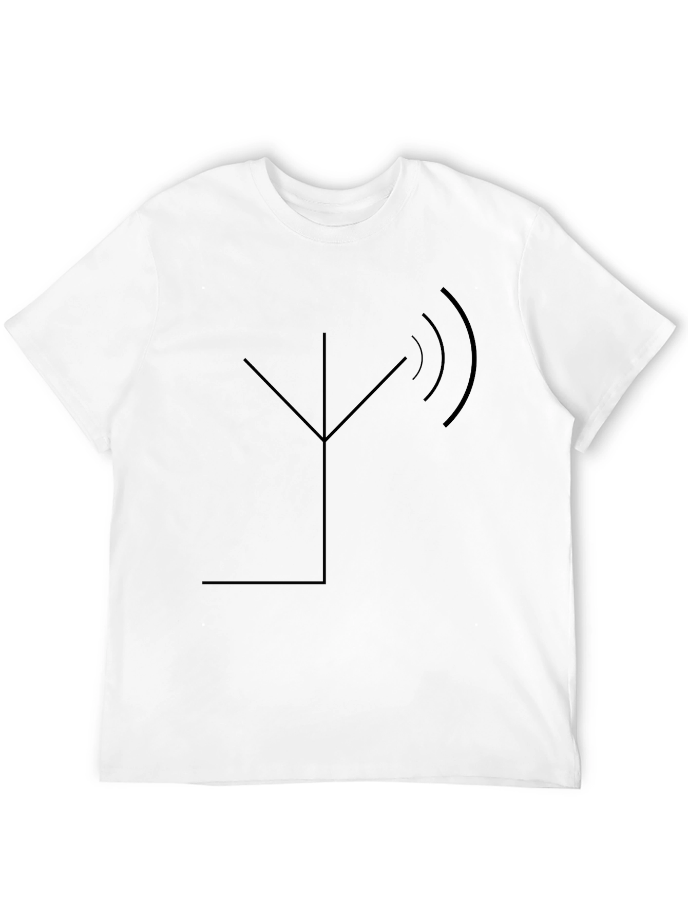 Minimalist Antenna Graphic Black T-Shirt