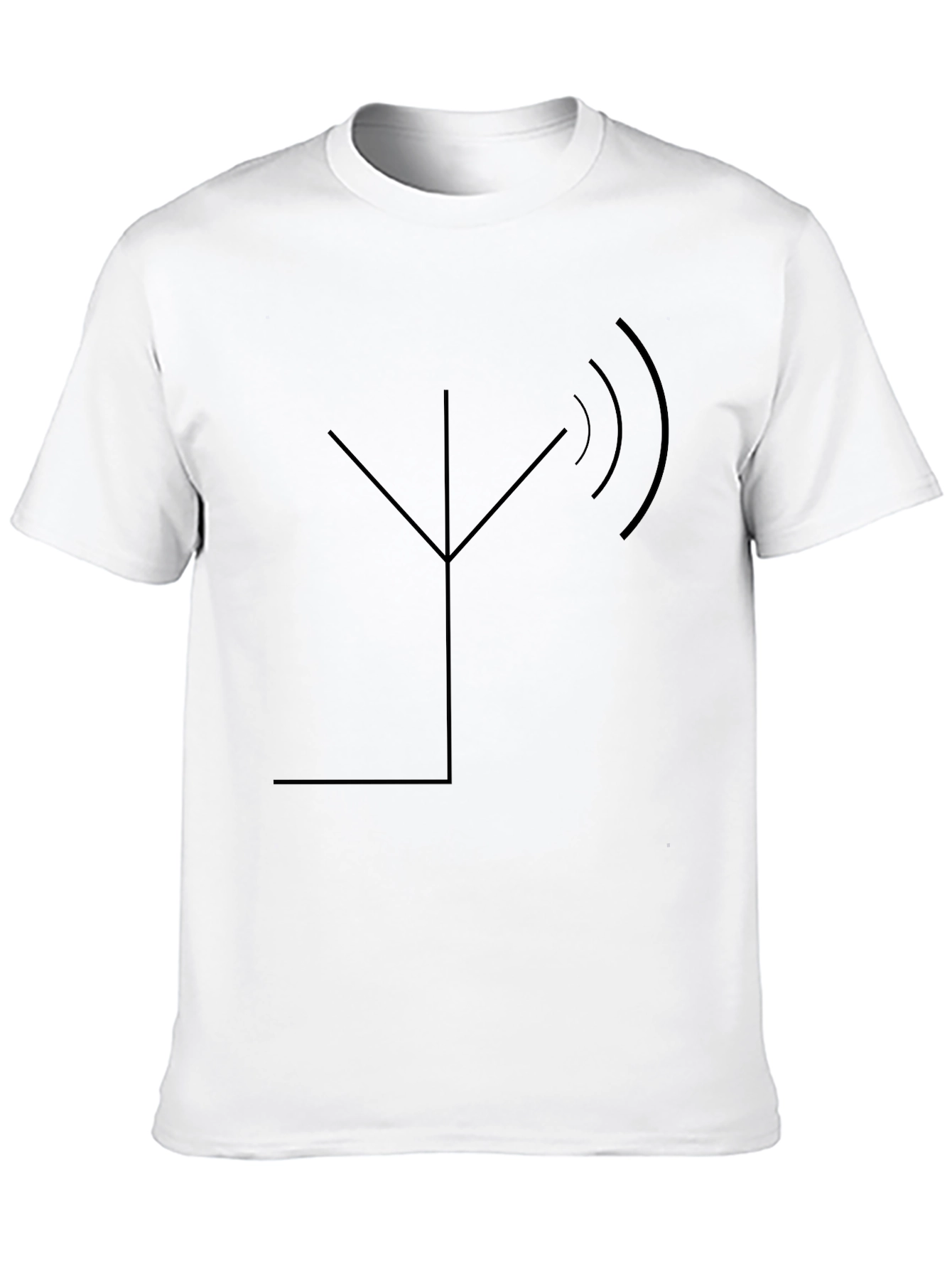 Minimalist Antenna Graphic Black T-Shirt