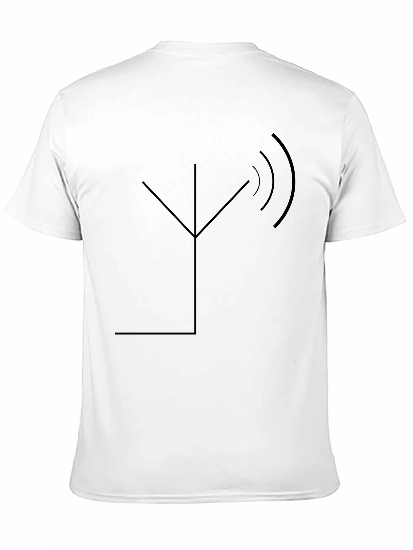 Minimalist Antenna Graphic Black T-Shirt