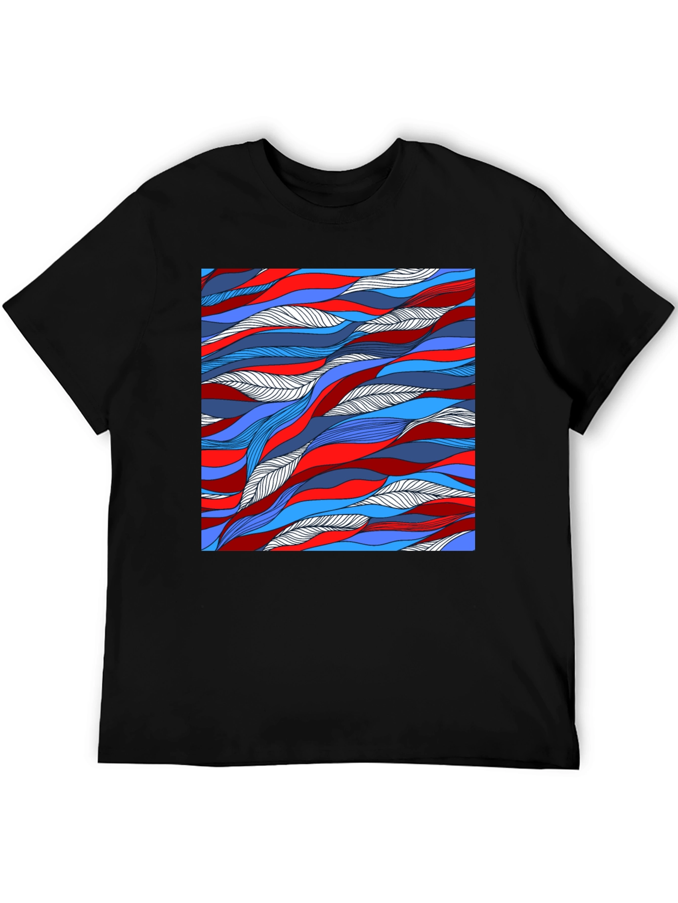 Abstract Wavy Lines Graphic Tee - Cool Patterned Shirt