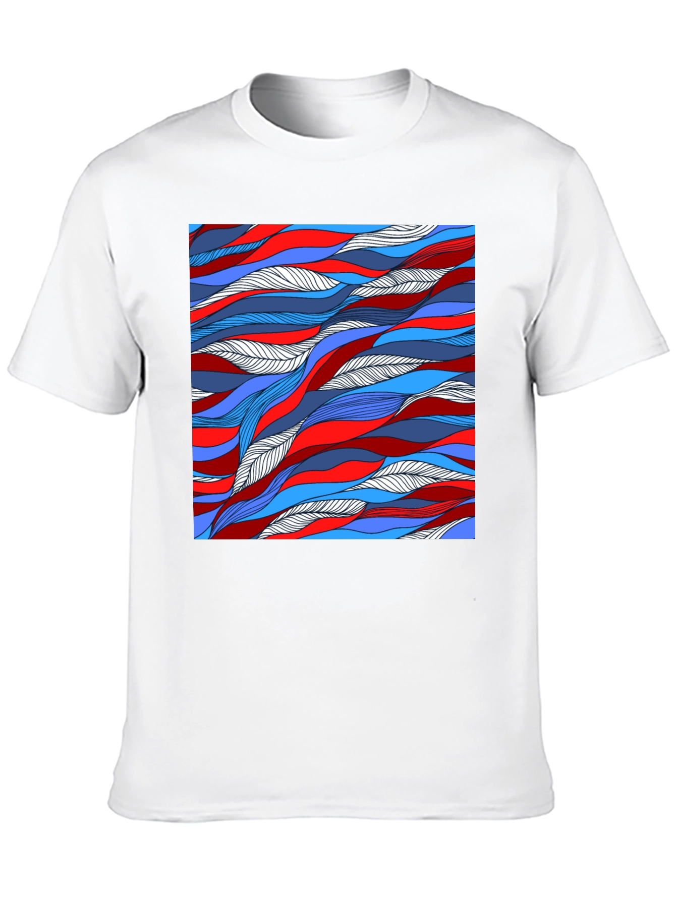 Abstract Wavy Lines Graphic Tee - Cool Patterned Shirt