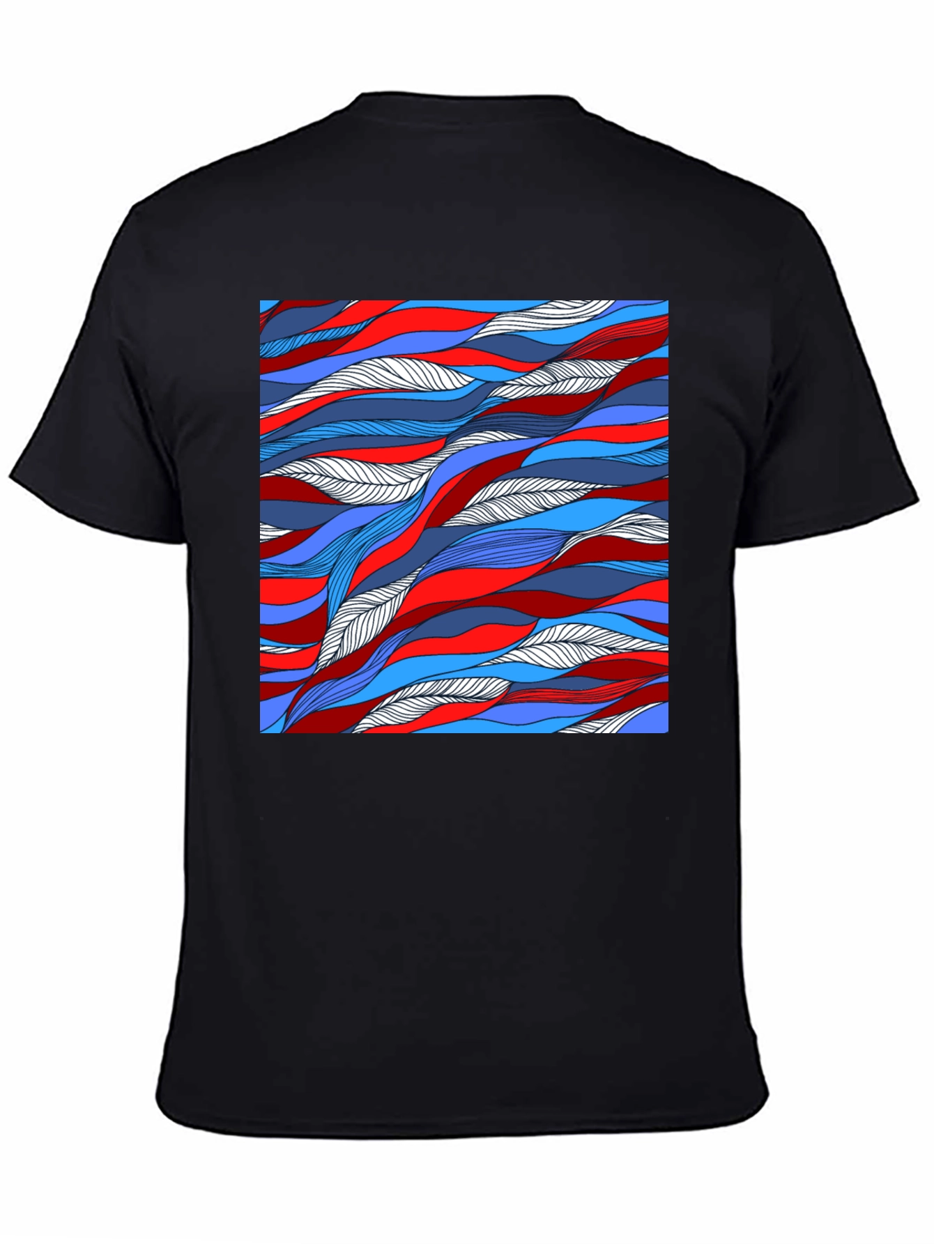 Abstract Wavy Lines Graphic Tee - Cool Patterned Shirt