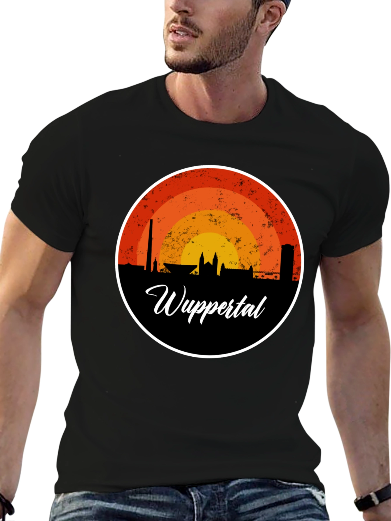 Wuppertal Skyline Graphic Tee - Retro Style