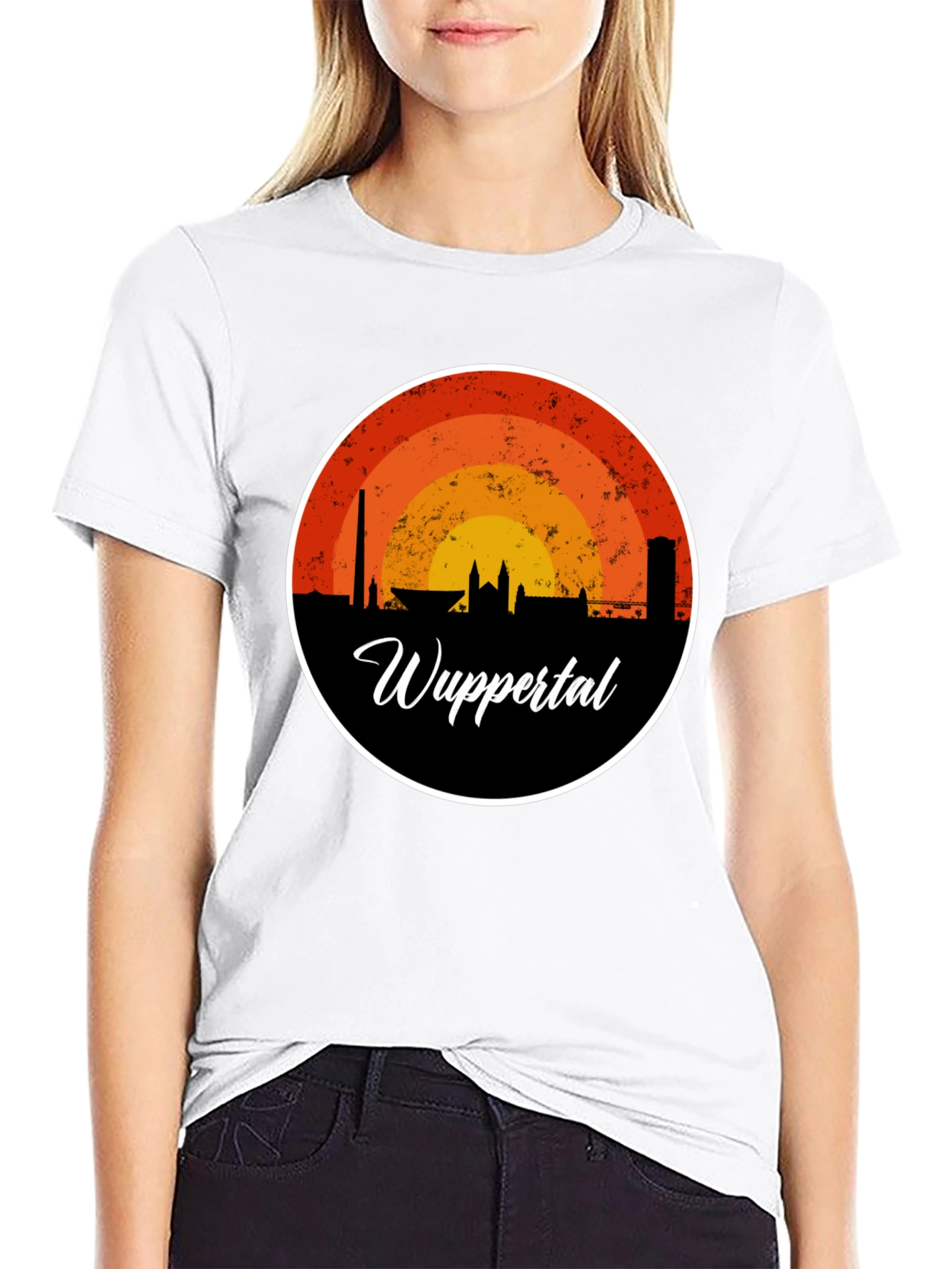 Wuppertal Skyline Graphic Tee - Retro Style