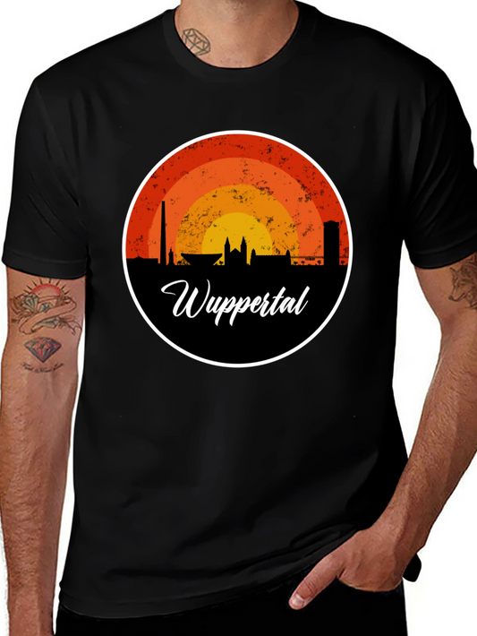 Wuppertal Skyline Graphic Tee - Retro Style