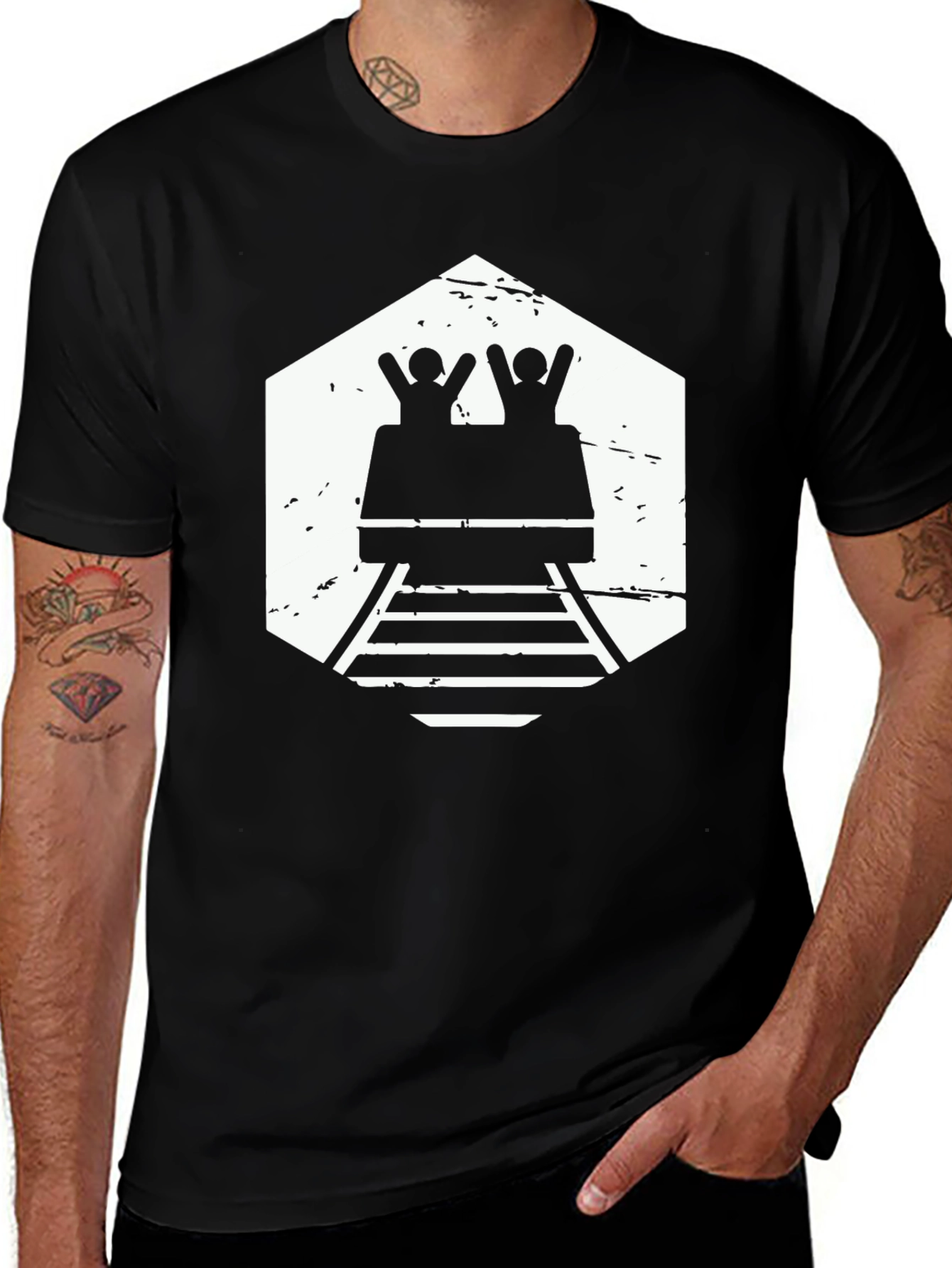 Roller Coaster T-Shirt - Black Graphic Tee