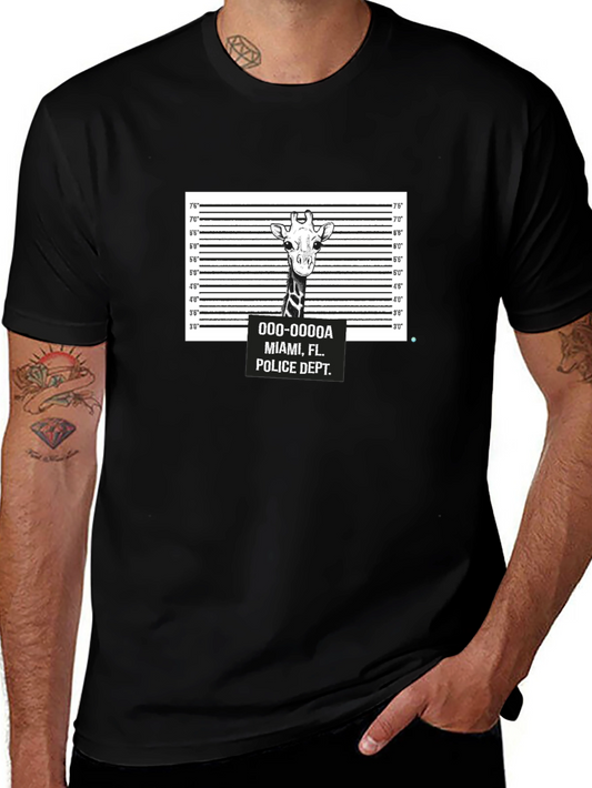 Giraffe Mugshot T-Shirt - Funny Animal Tee