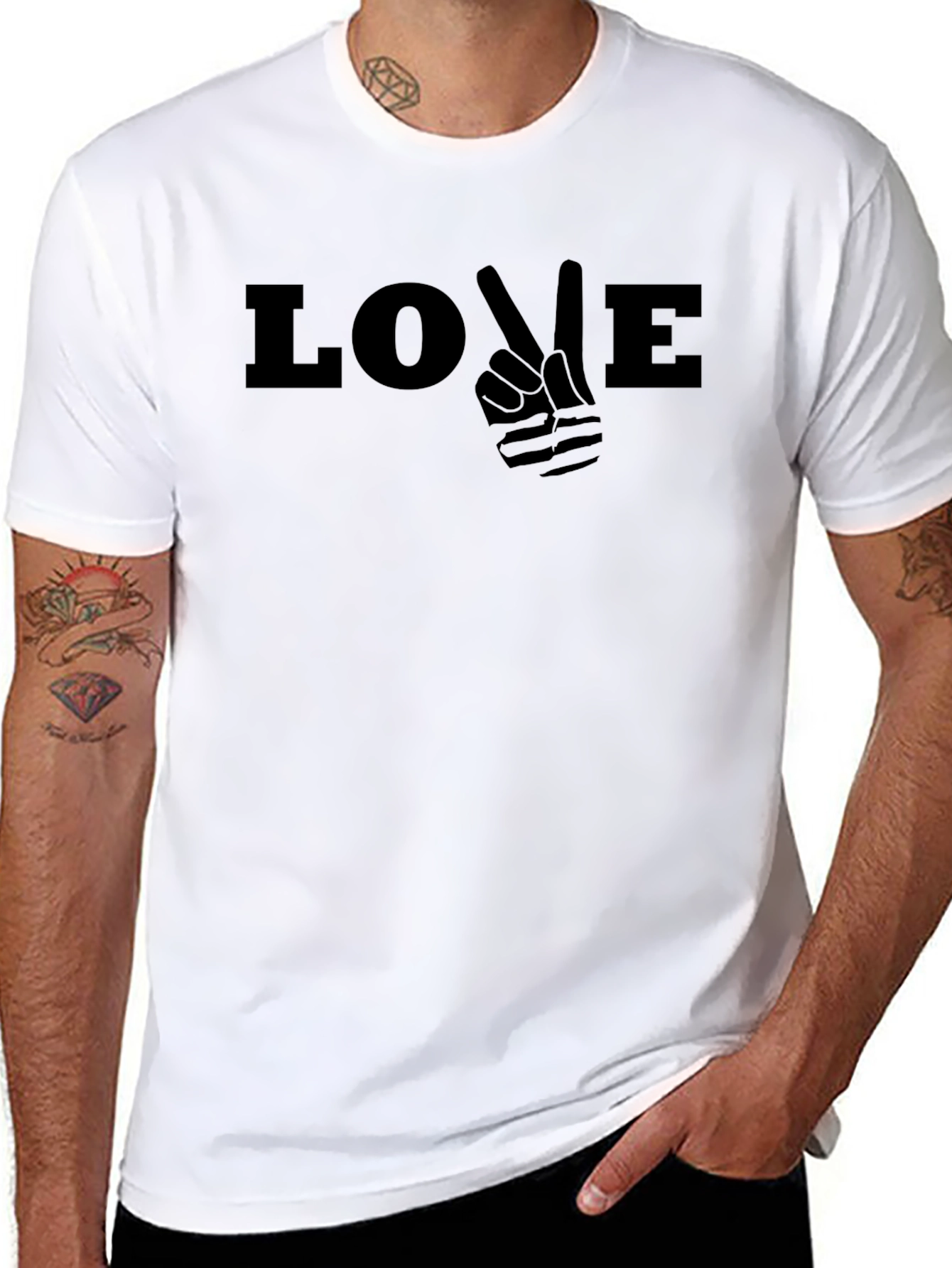 Love Peace Sign Graphic T-Shirt